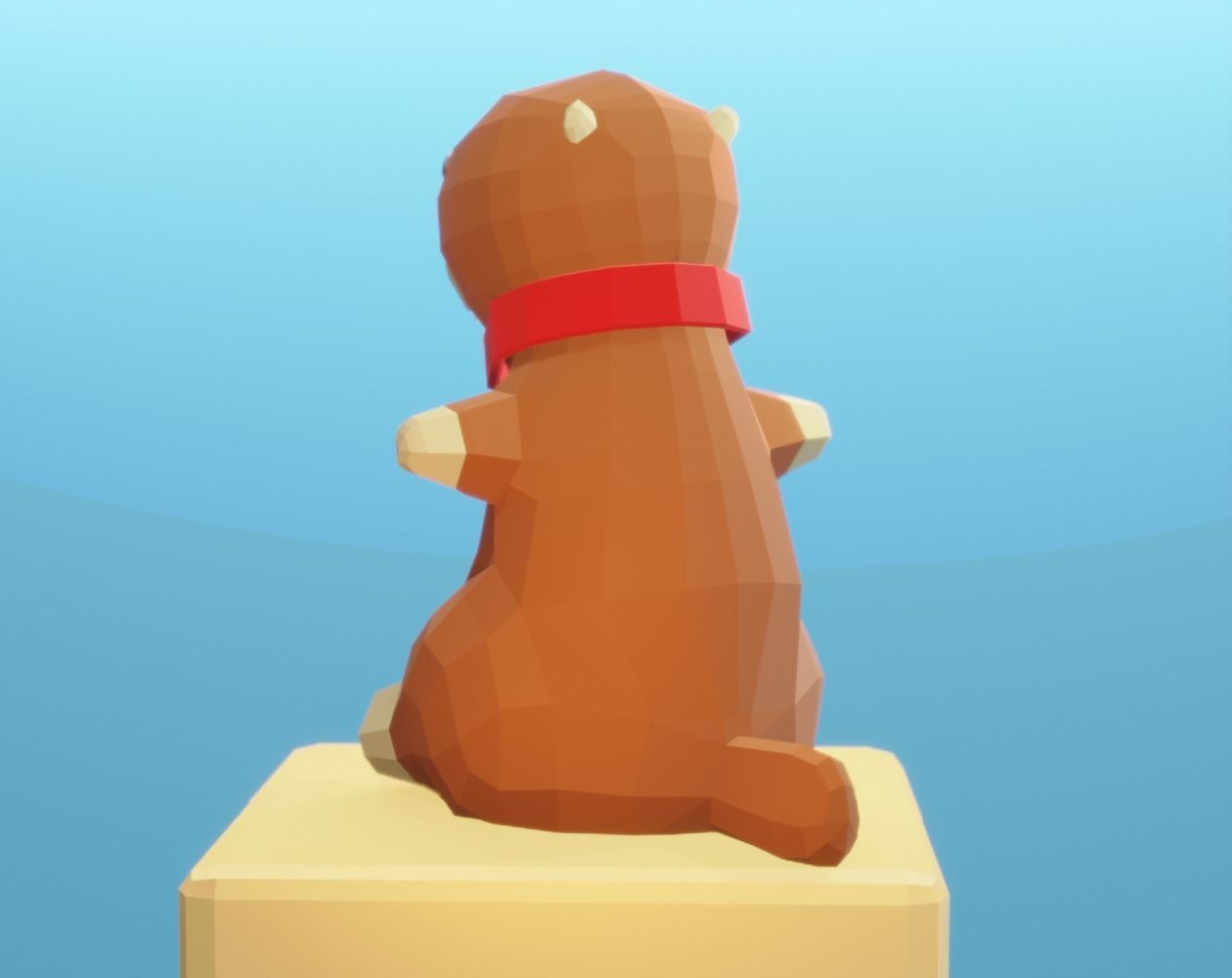 Lowpoly teddy bear Low-poly 3D model_3