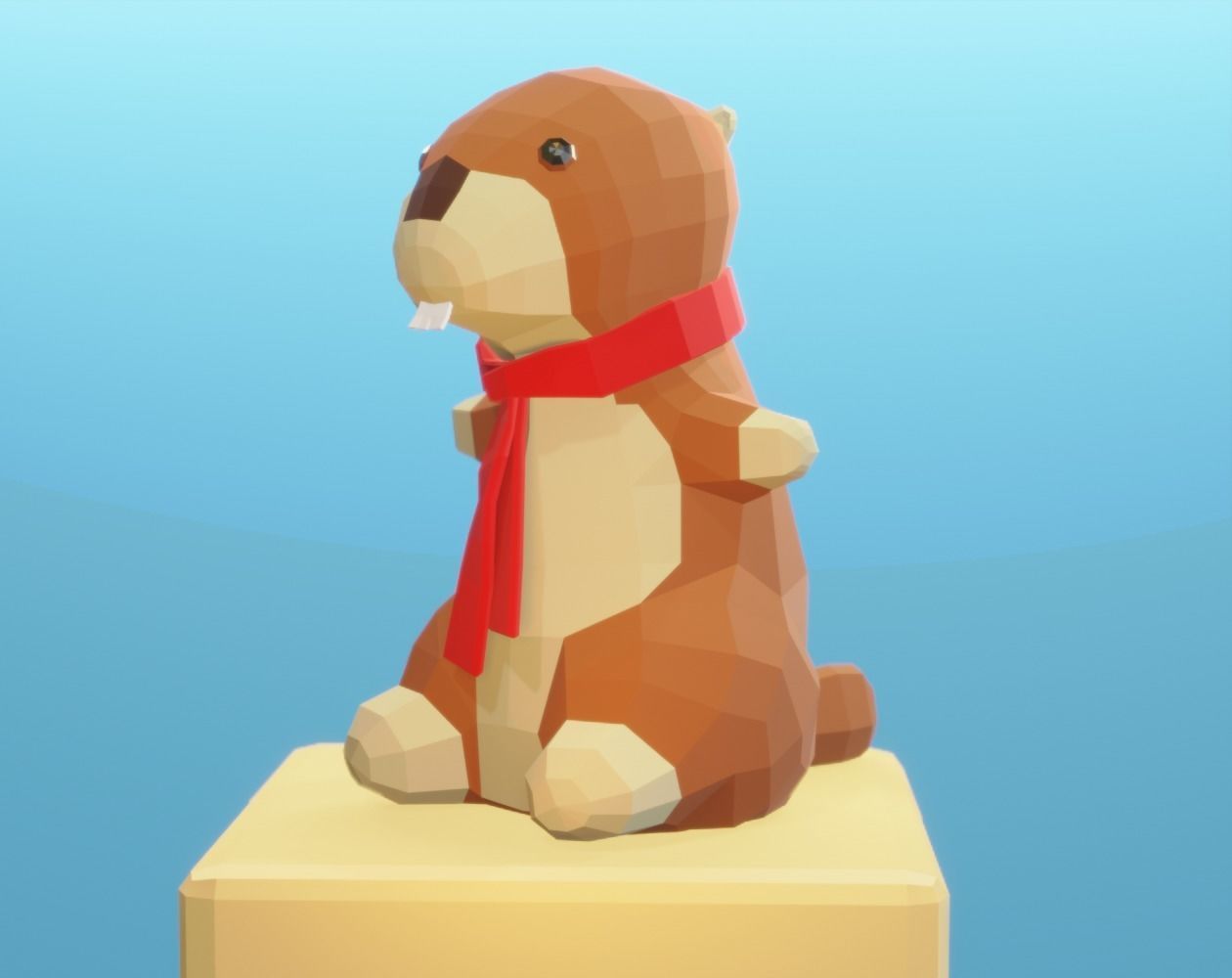 Lowpoly teddy bear Low-poly 3D model_4