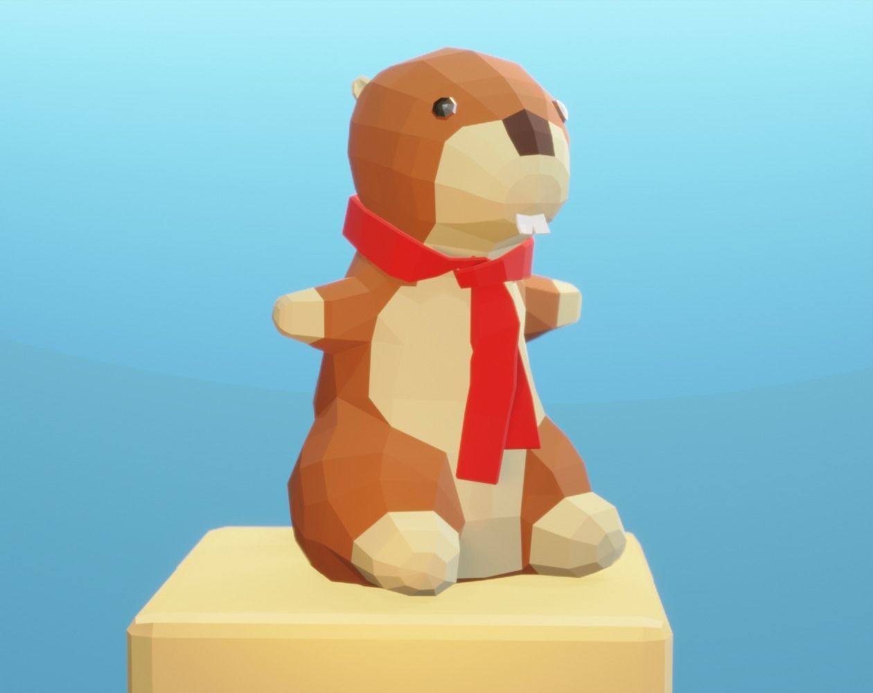 Lowpoly teddy bear Low-poly 3D model_1