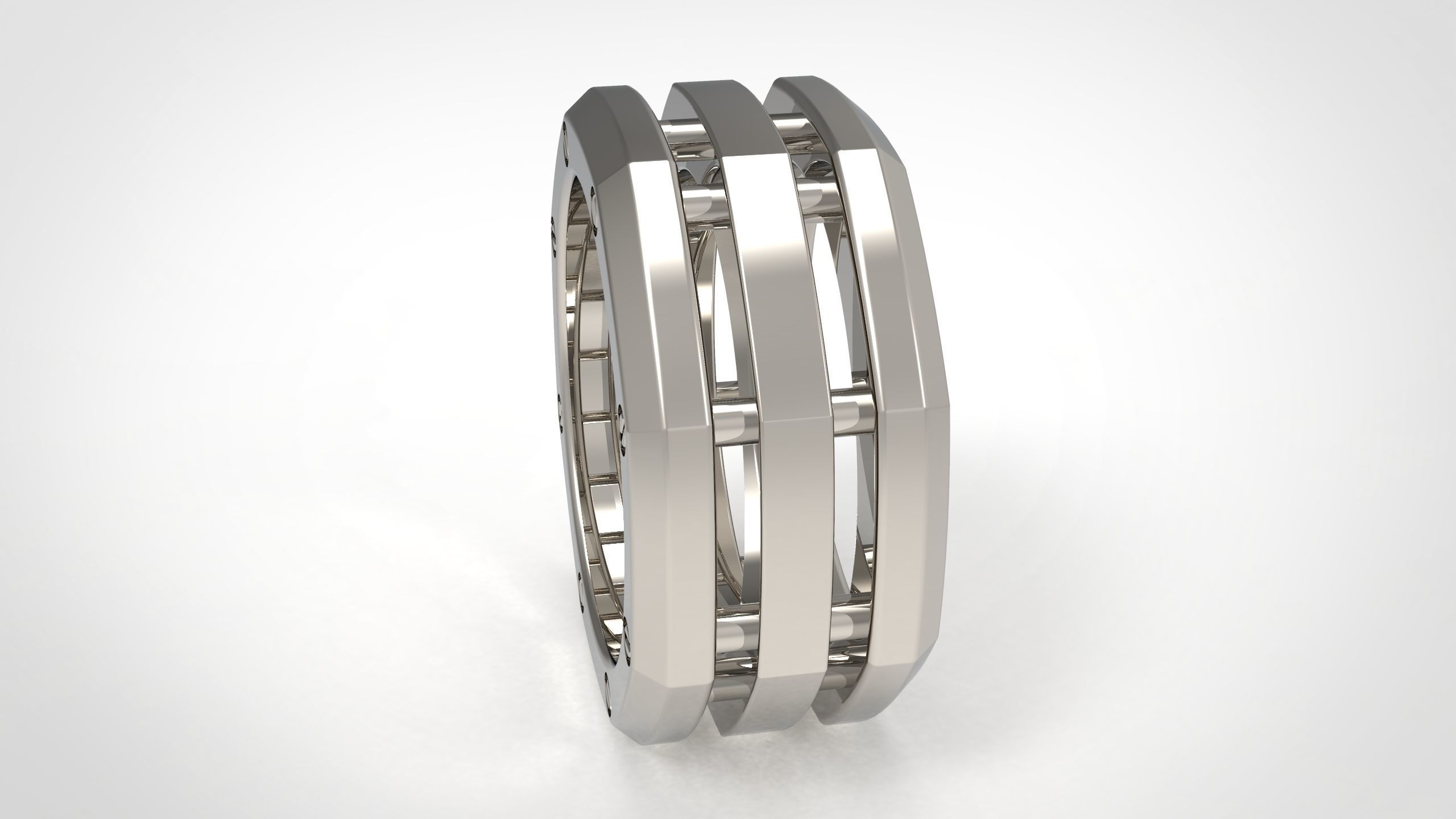 Rockford 3 Row Rings in Eu Sizes 3D print model_1