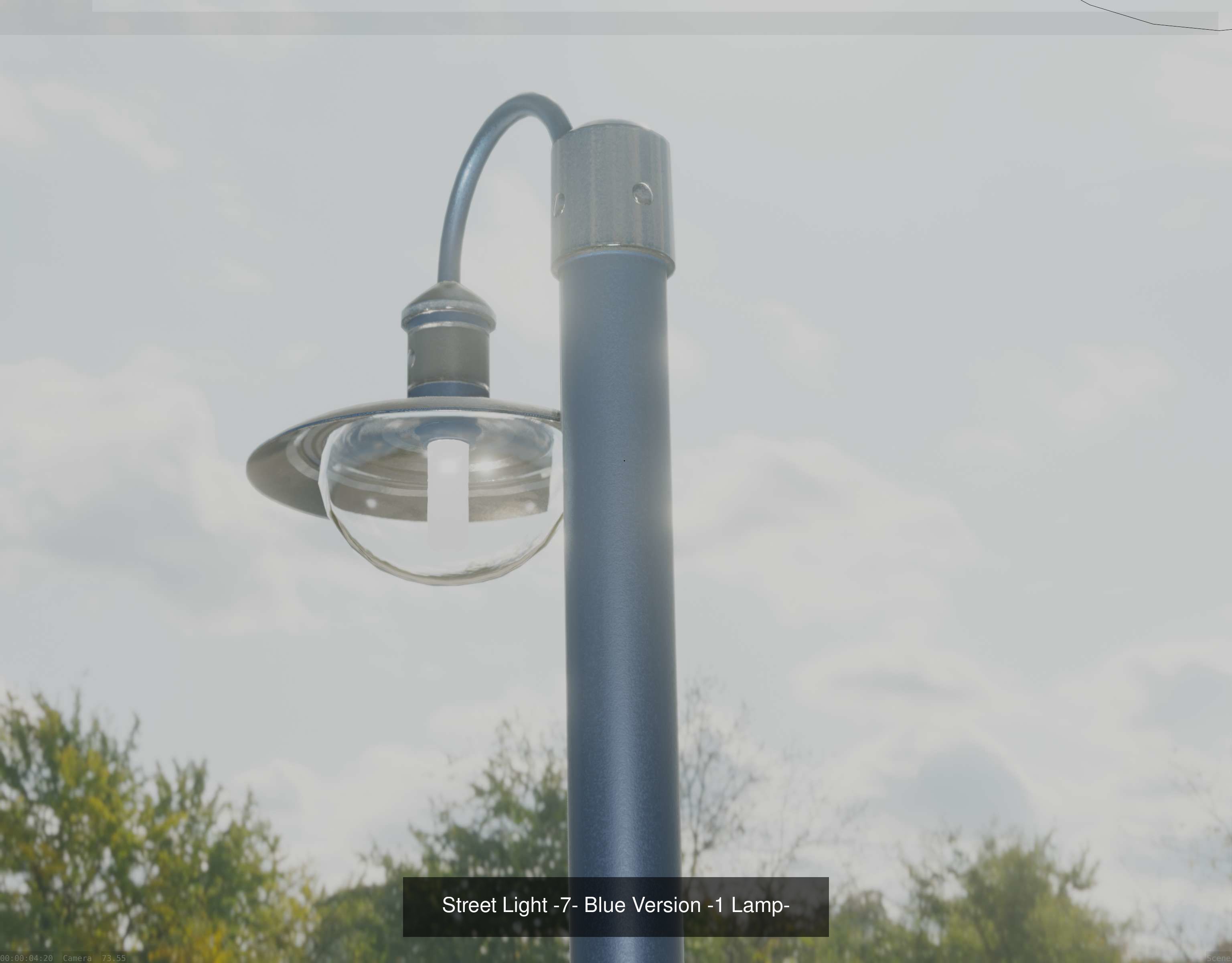 Street Light -7- Blue Version  3D Model Collection_2