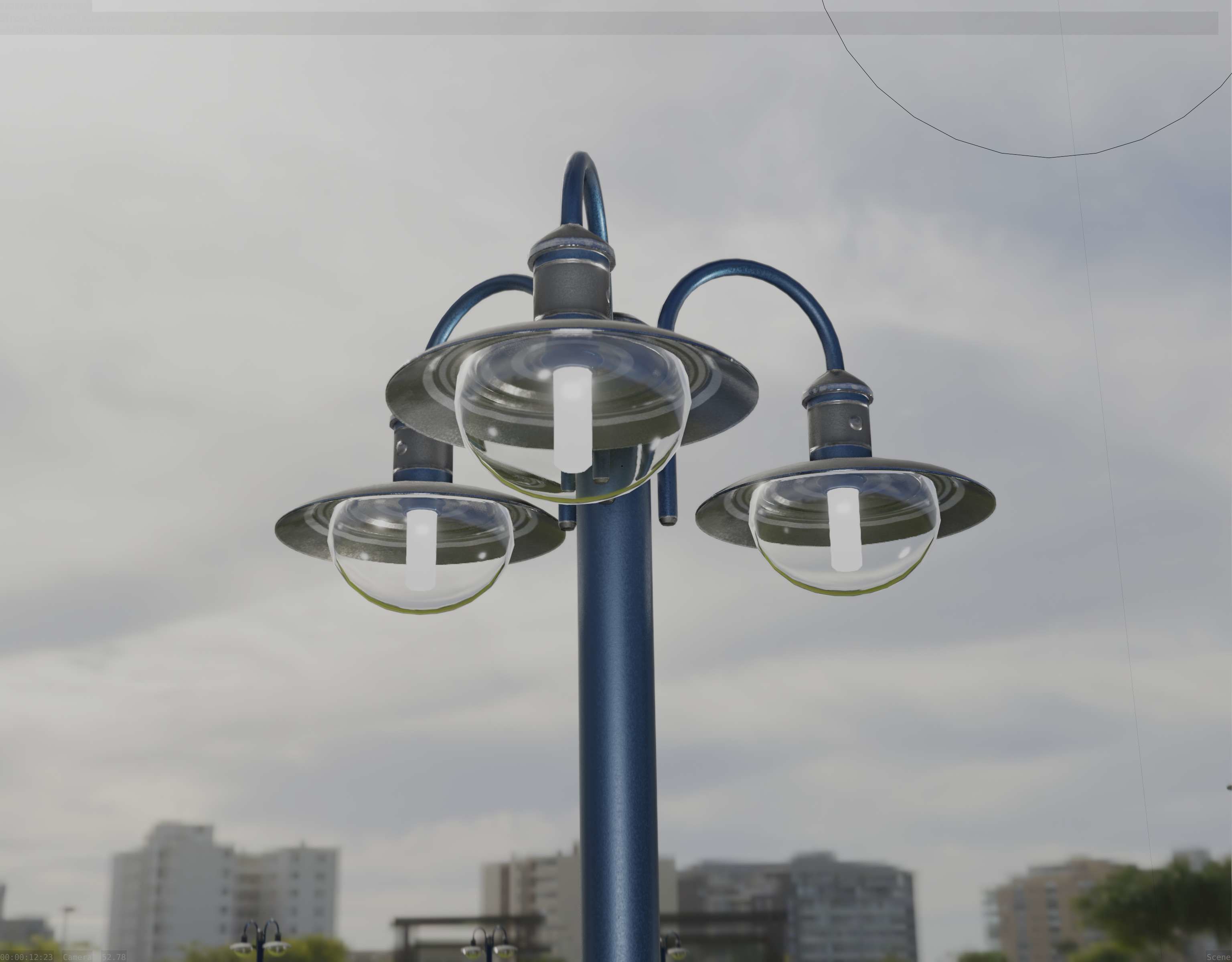 Street Light -7- Blue Version  3D Model Collection_28