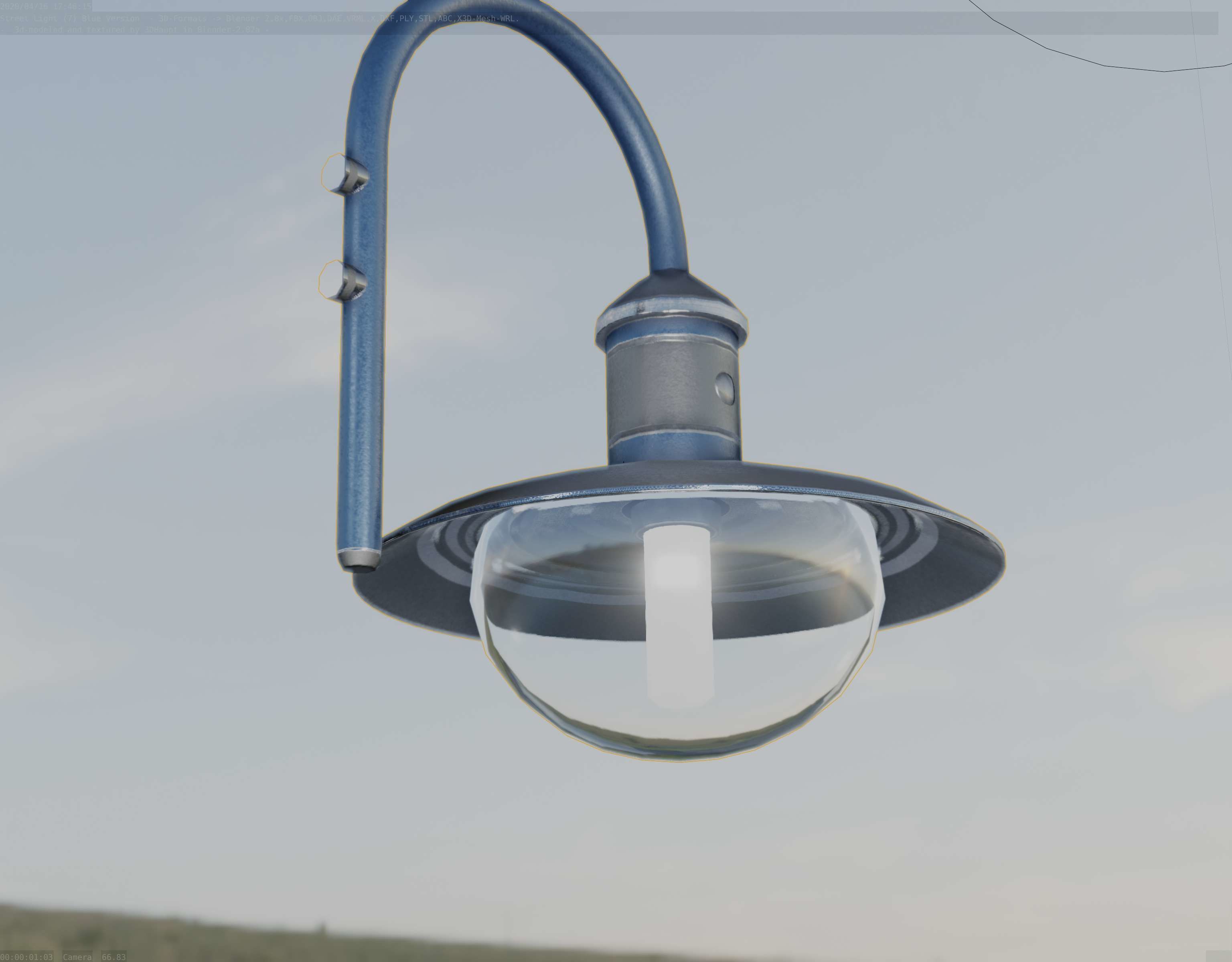 Street Light -7- Blue Version  3D Model Collection_68
