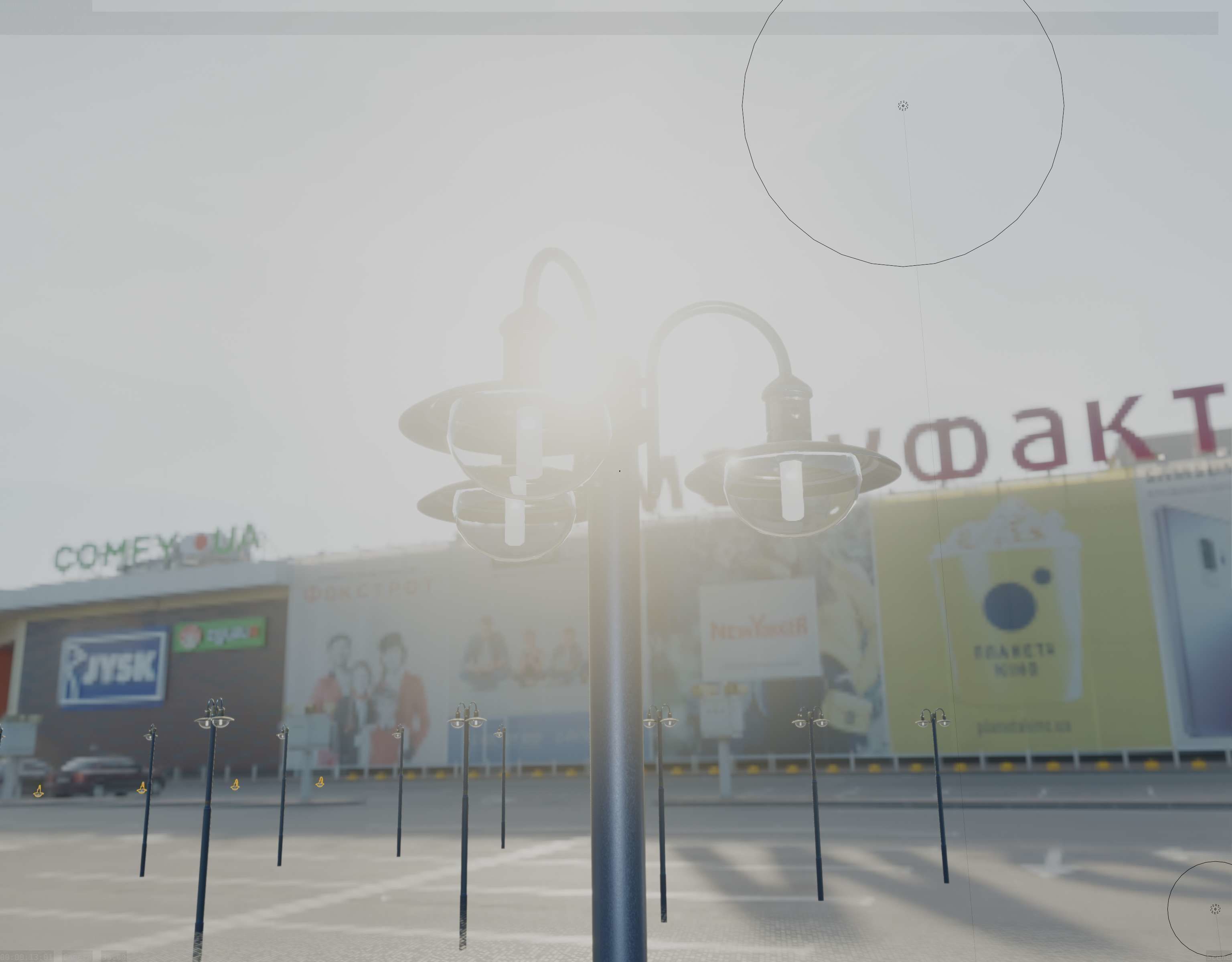 Street Light -7- Blue Version  3D Model Collection_29