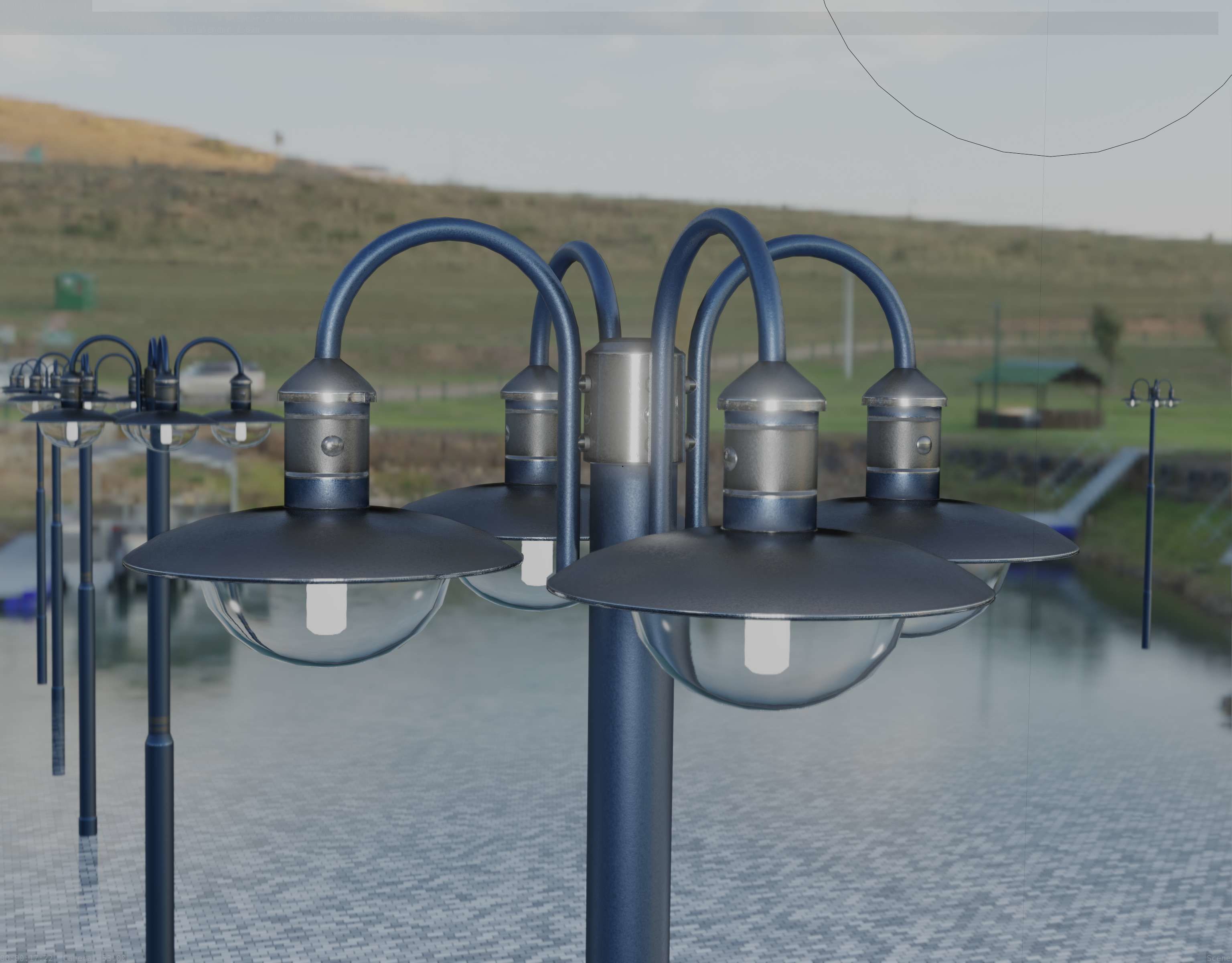 Street Light -7- Blue Version  3D Model Collection_64