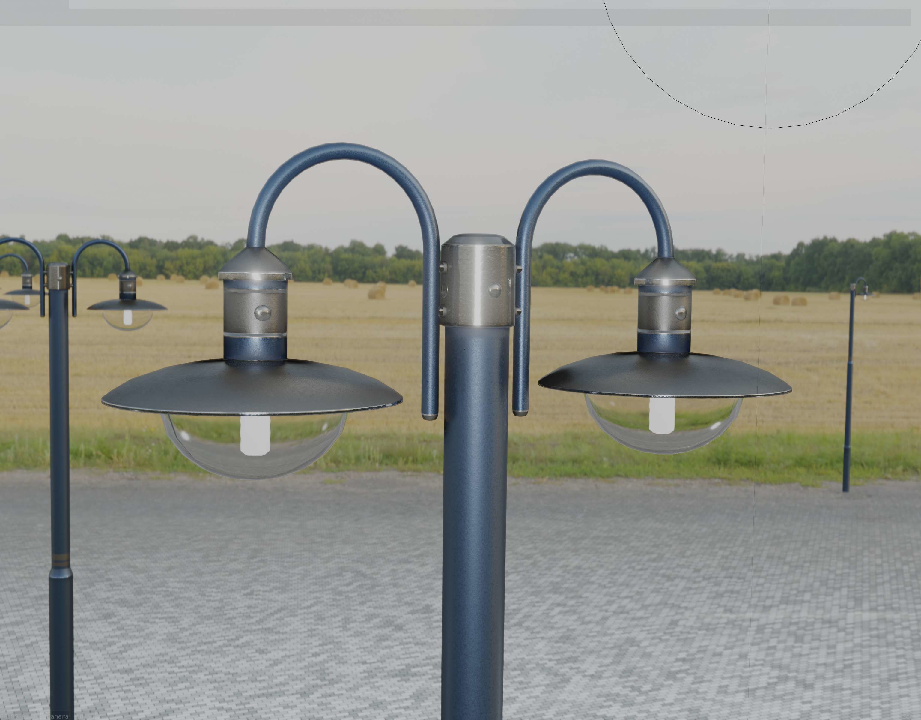 Street Light -7- Blue Version  3D Model Collection_18