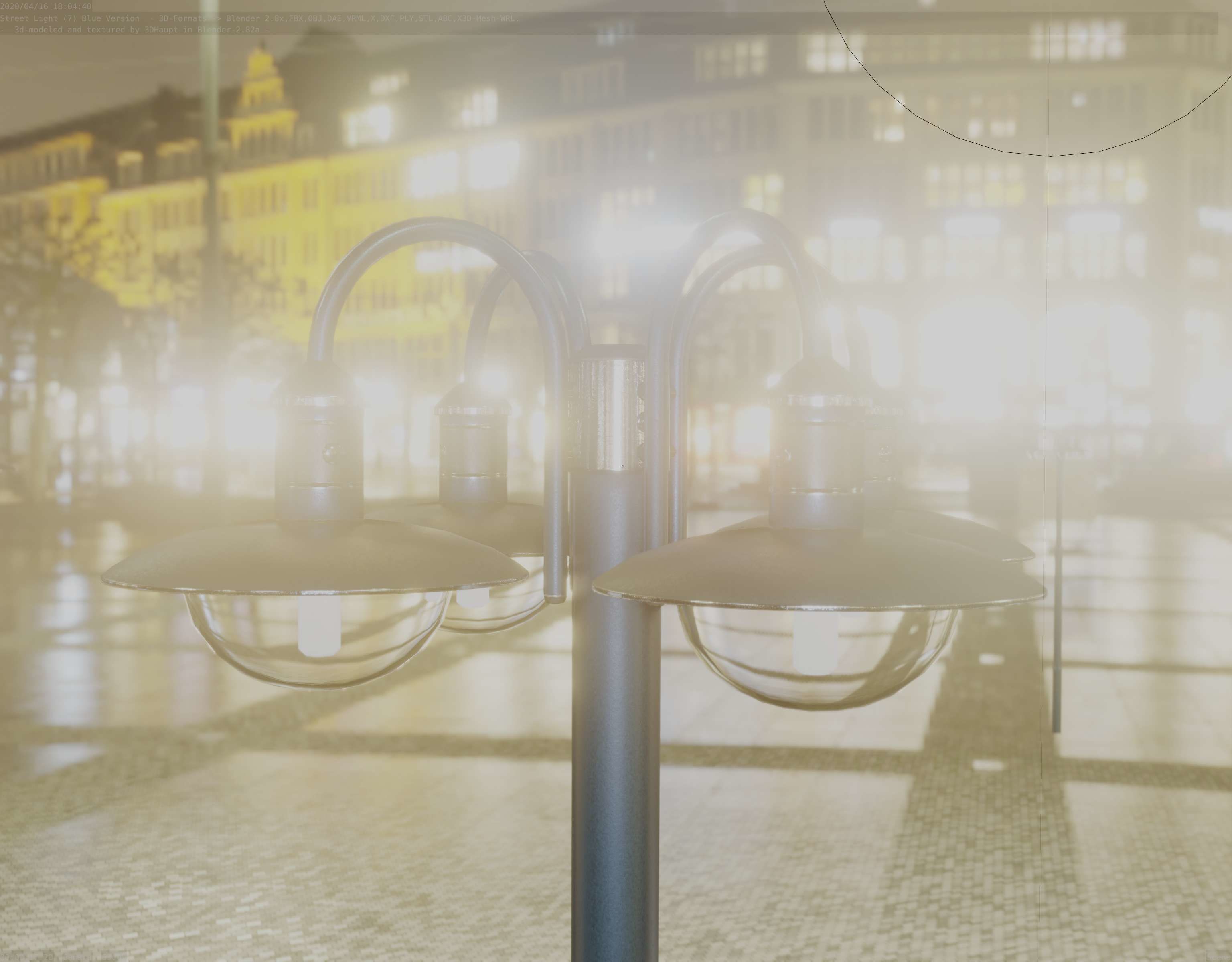 Street Light -7- Blue Version  3D Model Collection_60