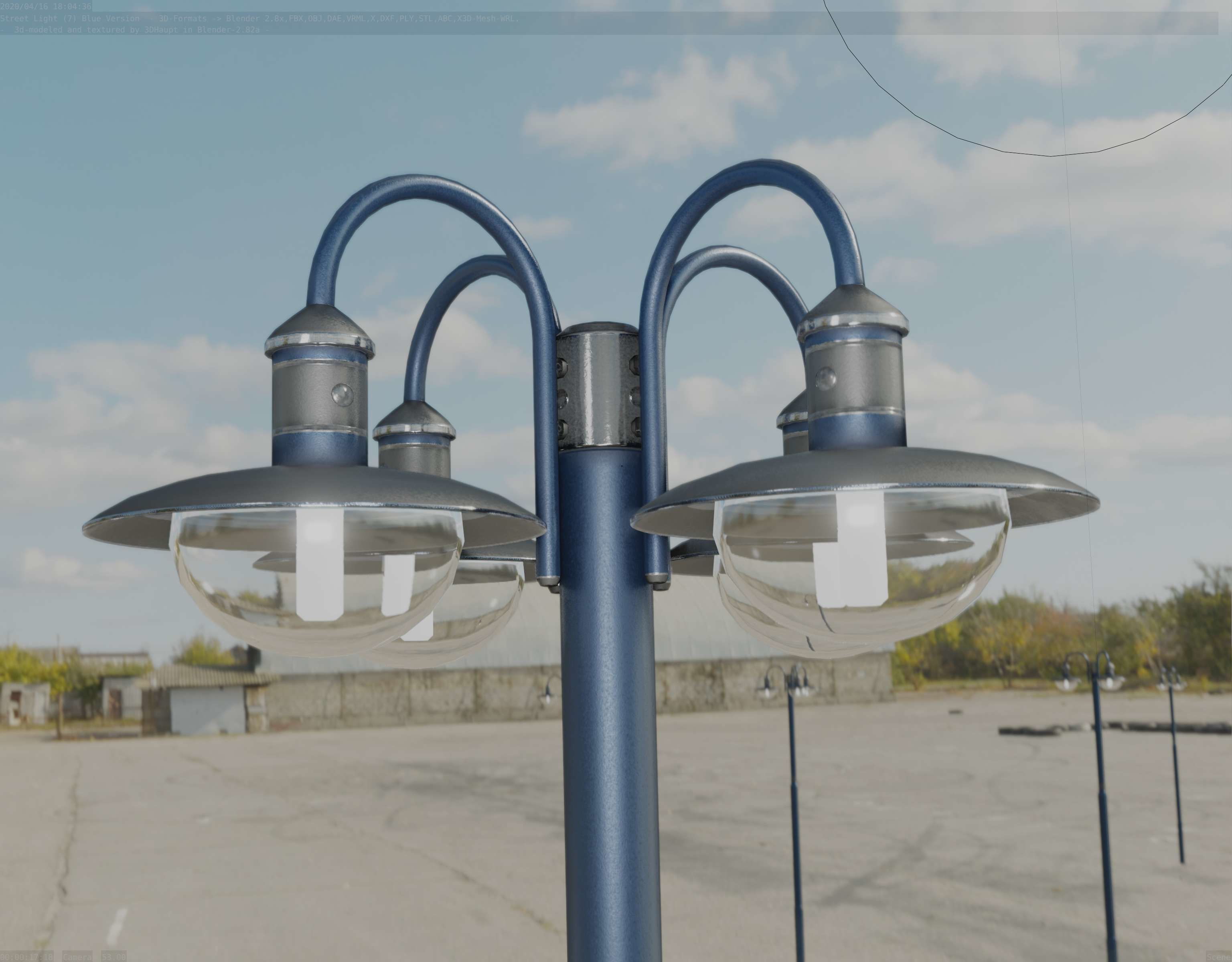 Street Light -7- Blue Version  3D Model Collection_54