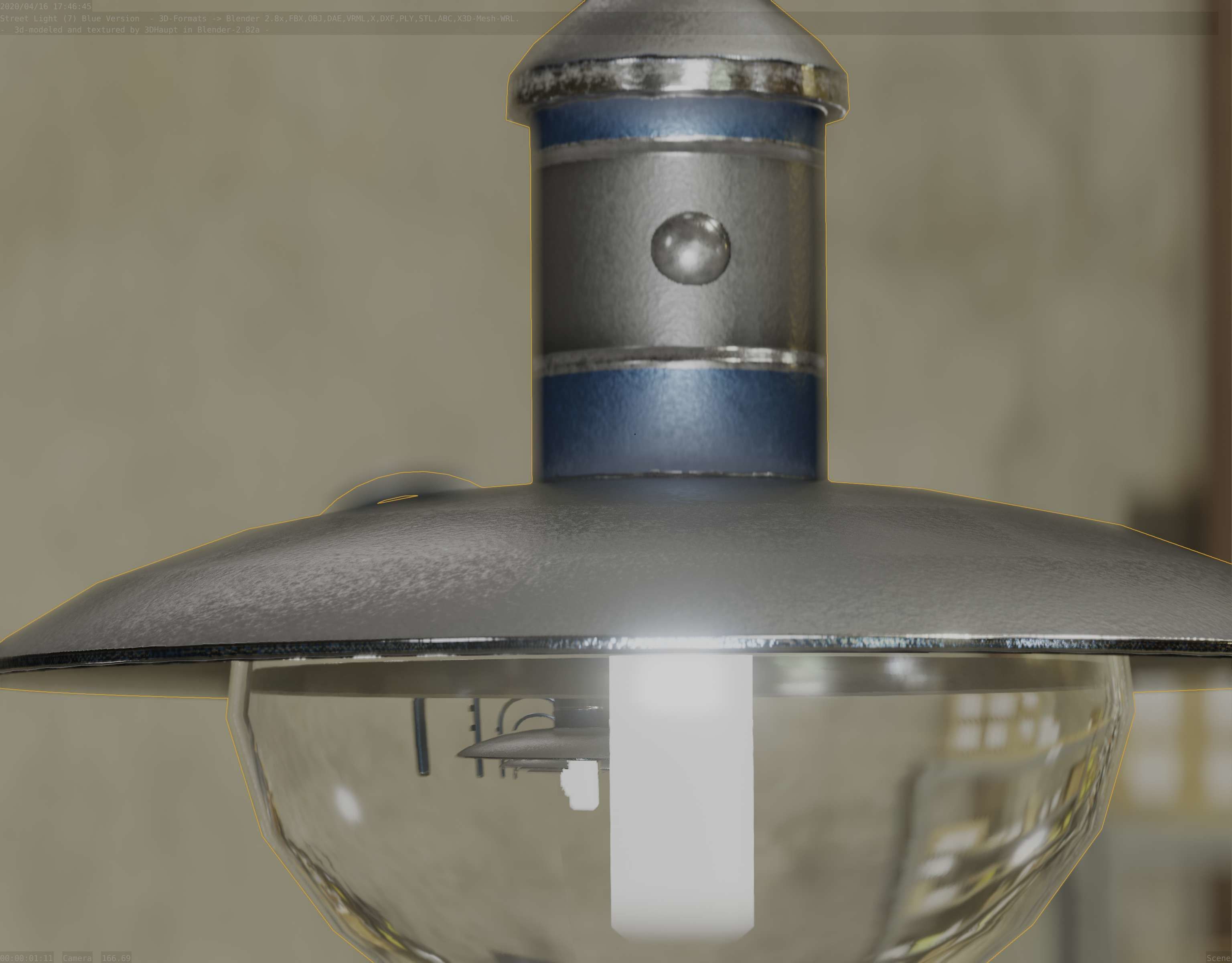 Street Light -7- Blue Version  3D Model Collection_69