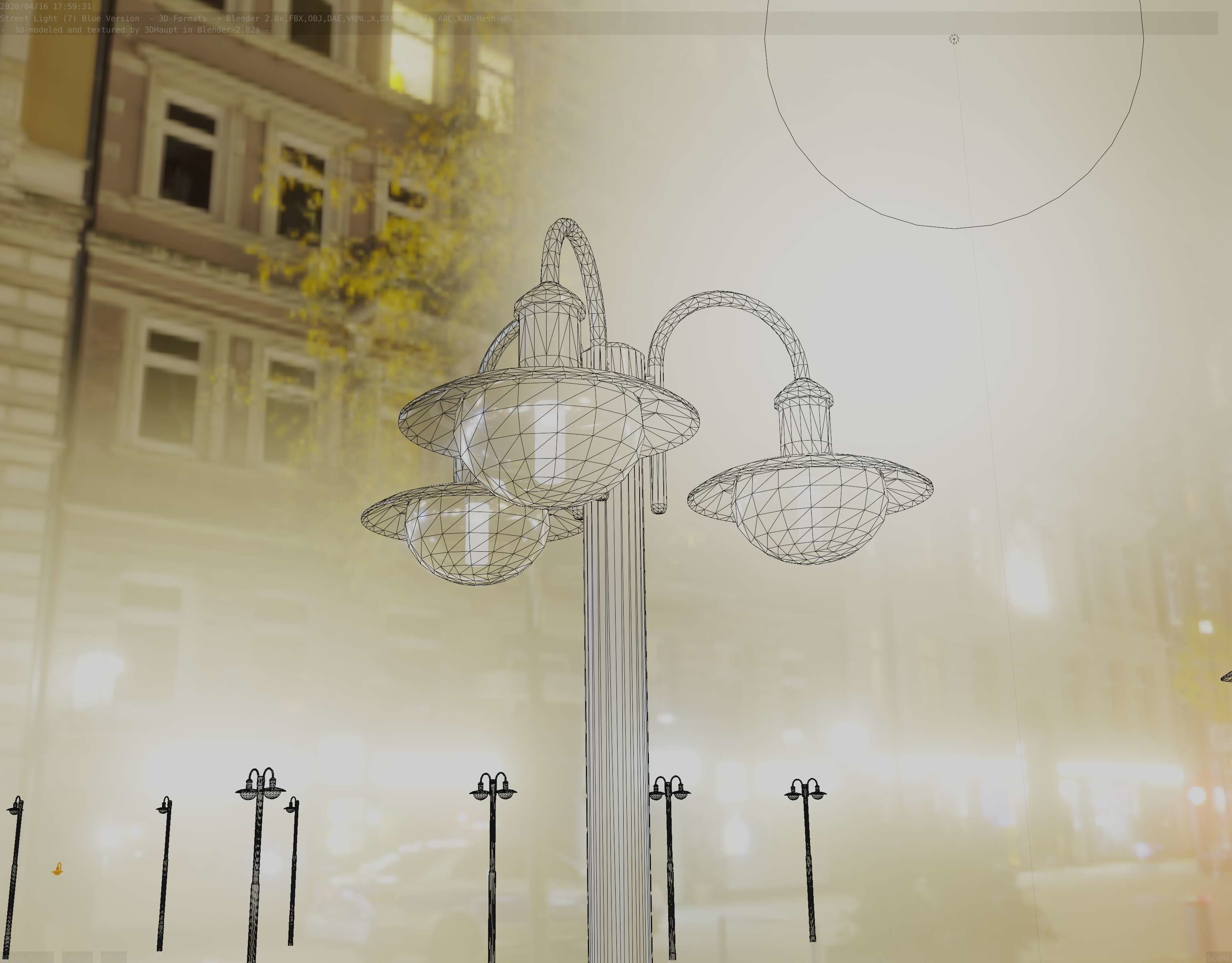 Street Light -7- Blue Version  3D Model Collection_30