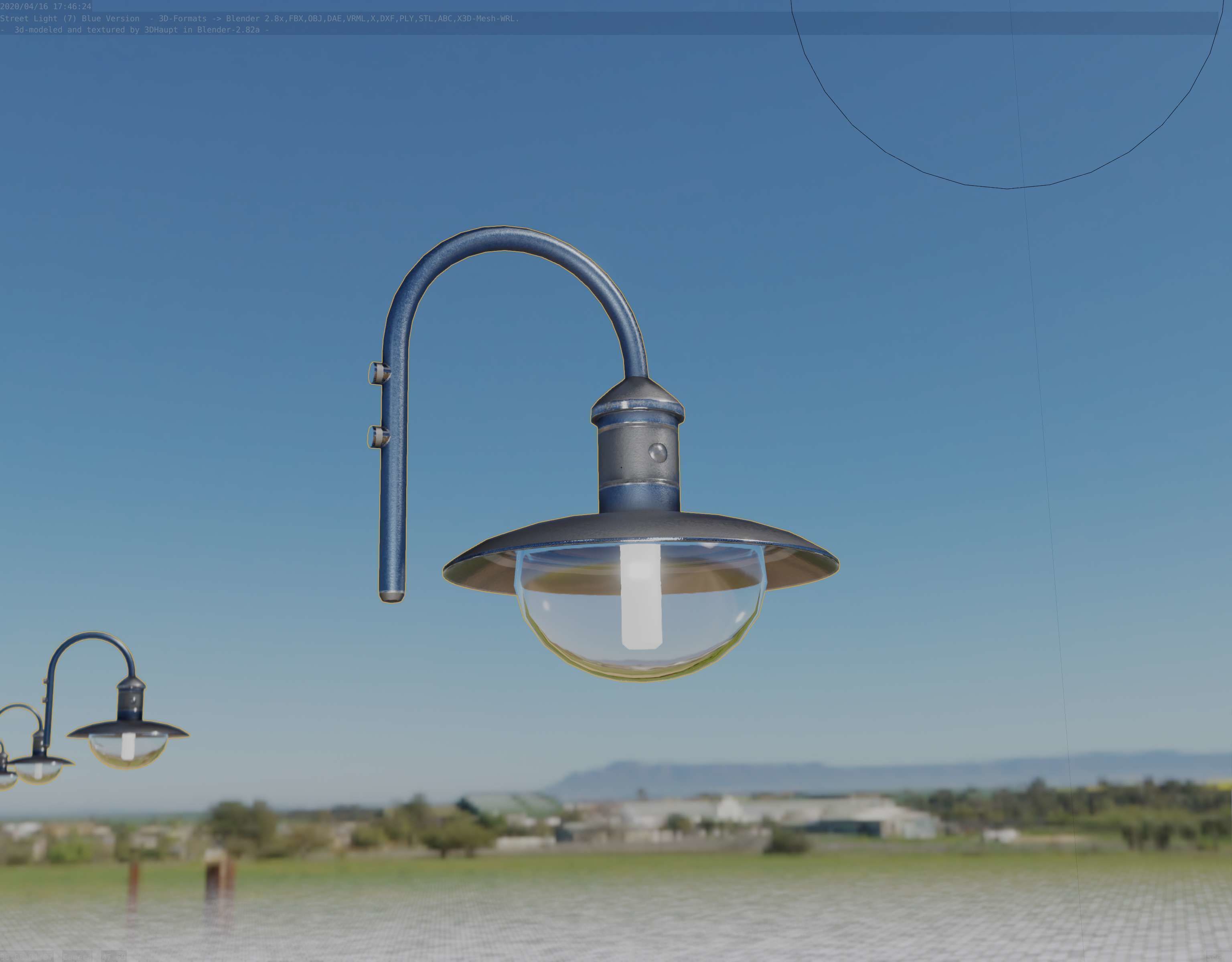 Street Light -7- Blue Version  3D Model Collection_61