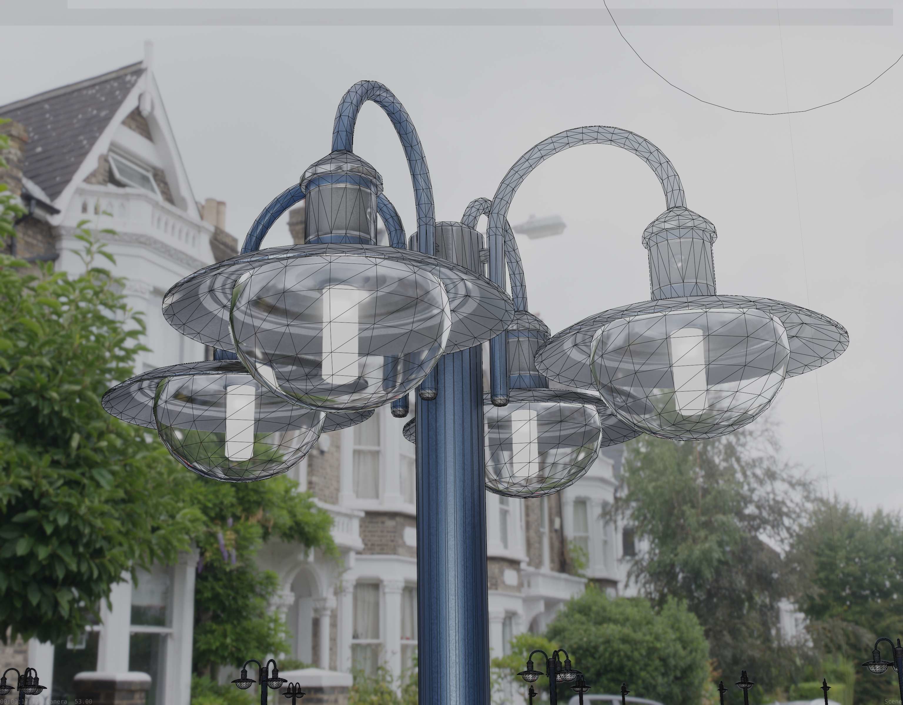 Street Light -7- Blue Version  3D Model Collection_48