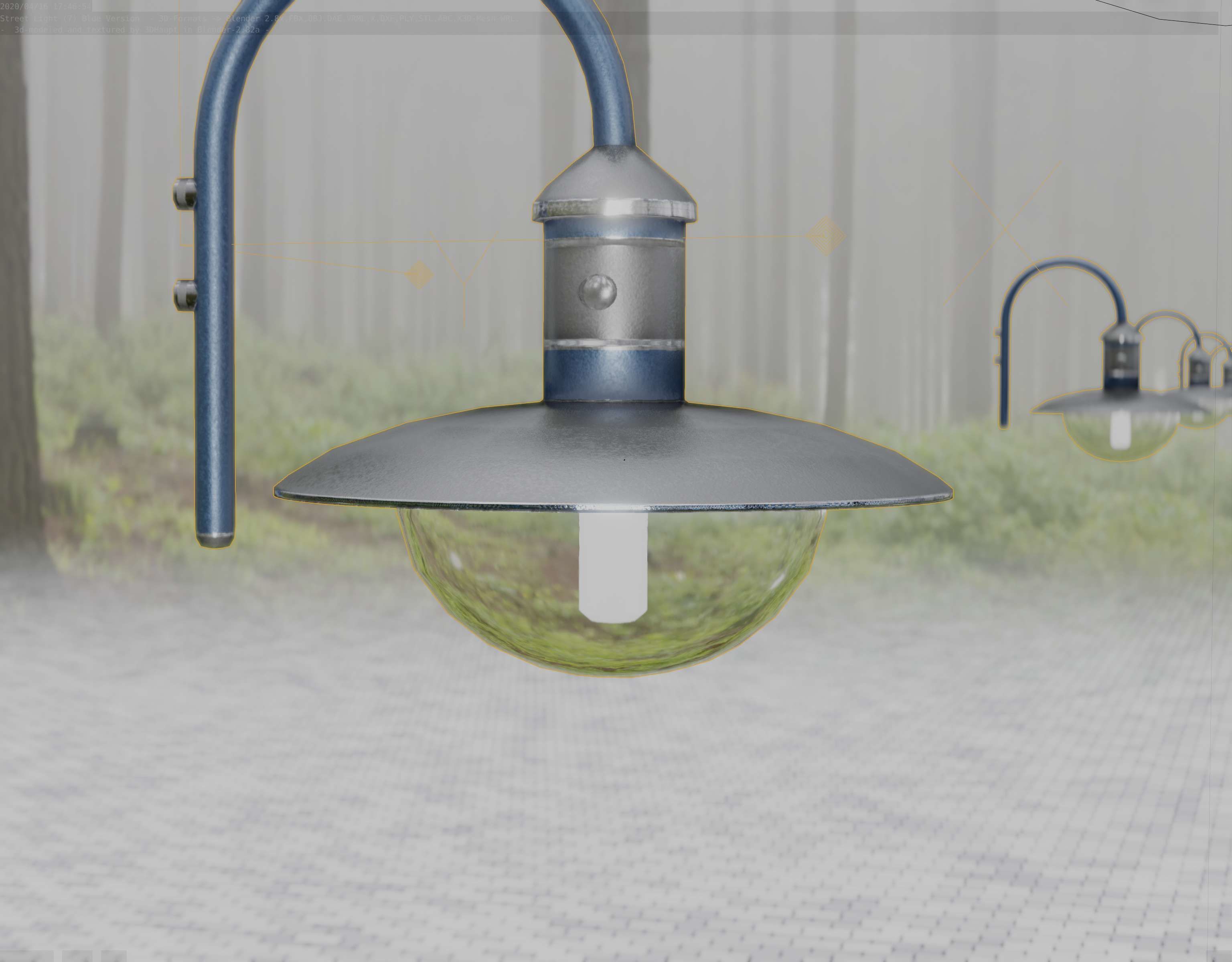 Street Light -7- Blue Version  3D Model Collection_67