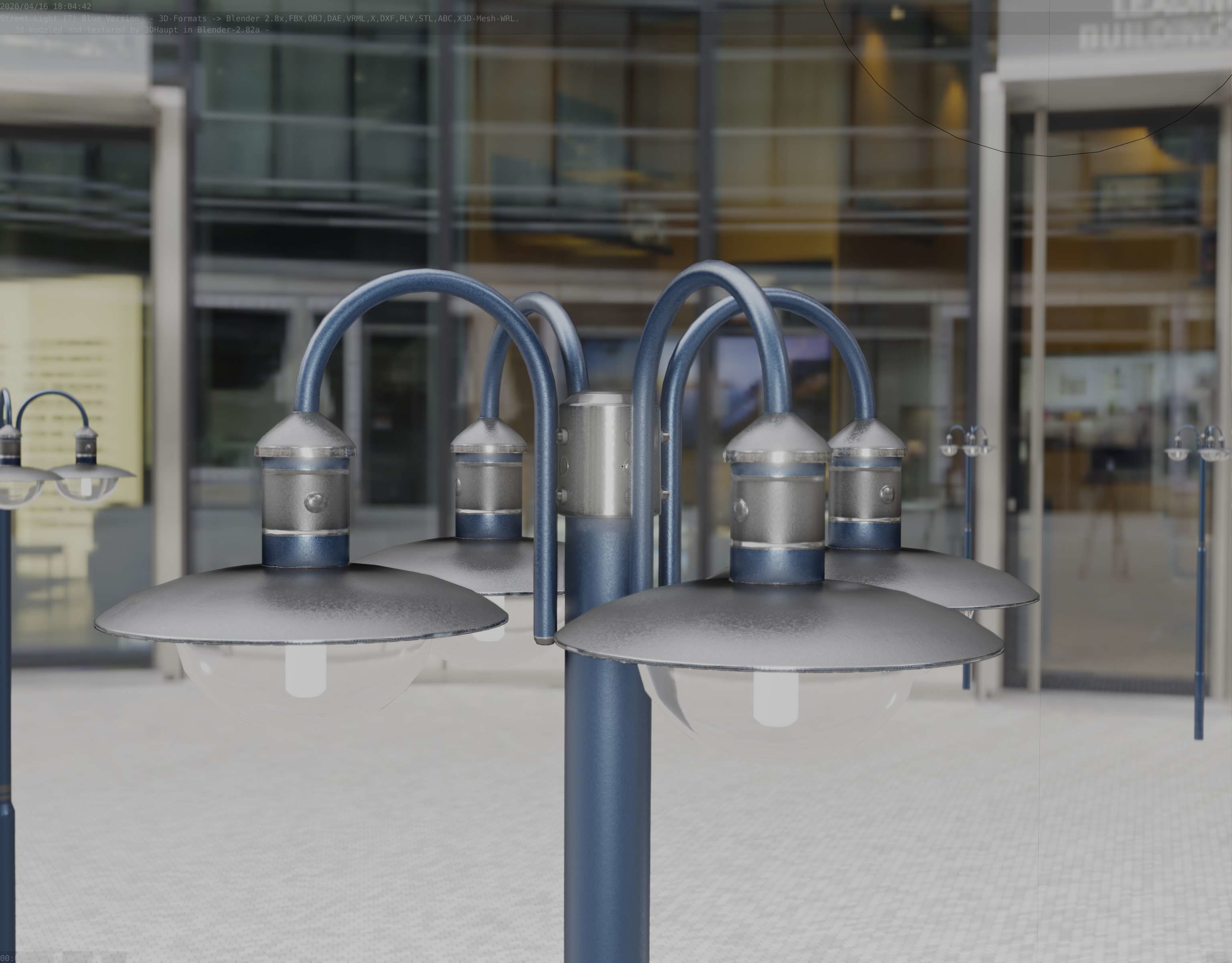 Street Light -7- Blue Version  3D Model Collection_62