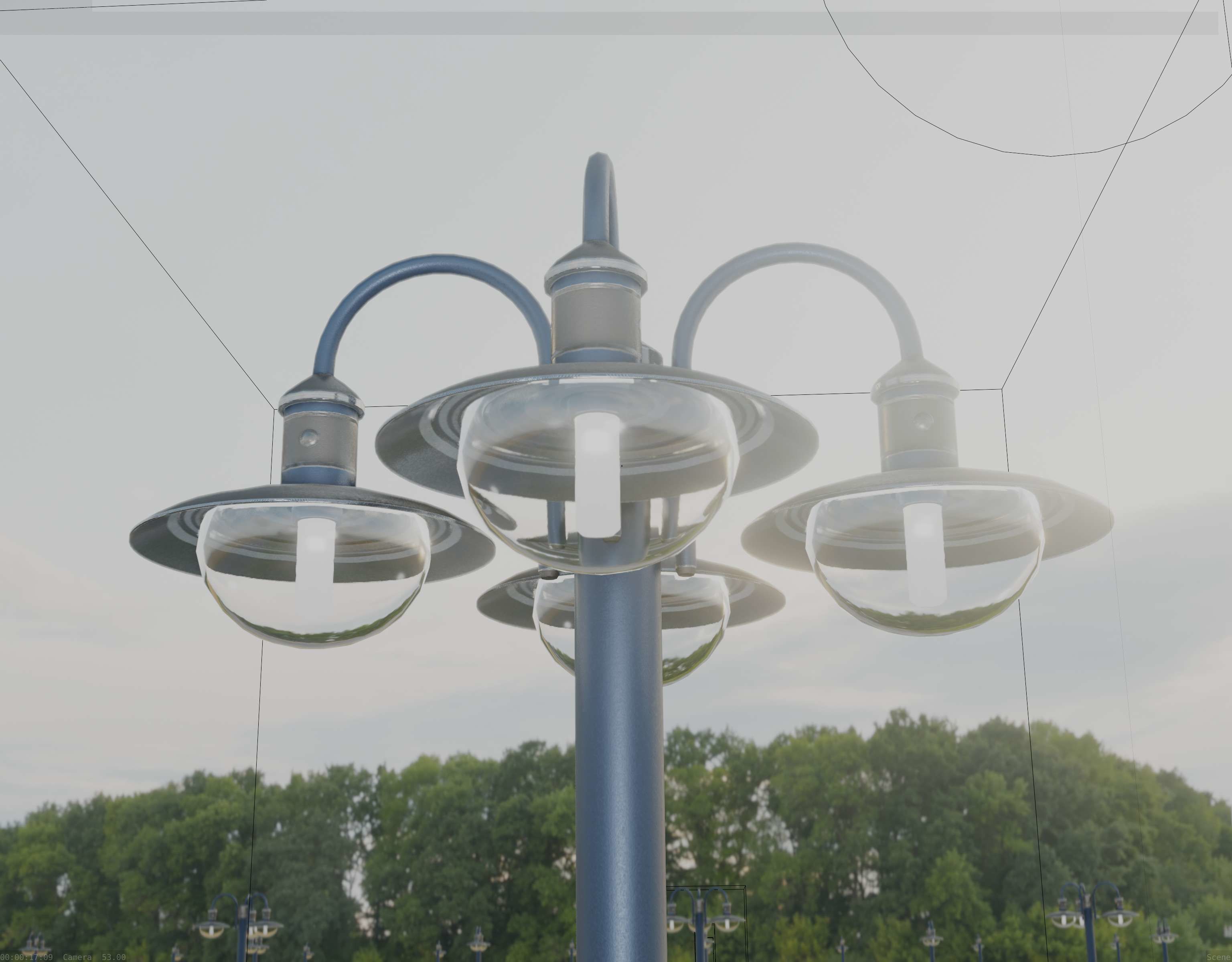 Street Light -7- Blue Version  3D Model Collection_43