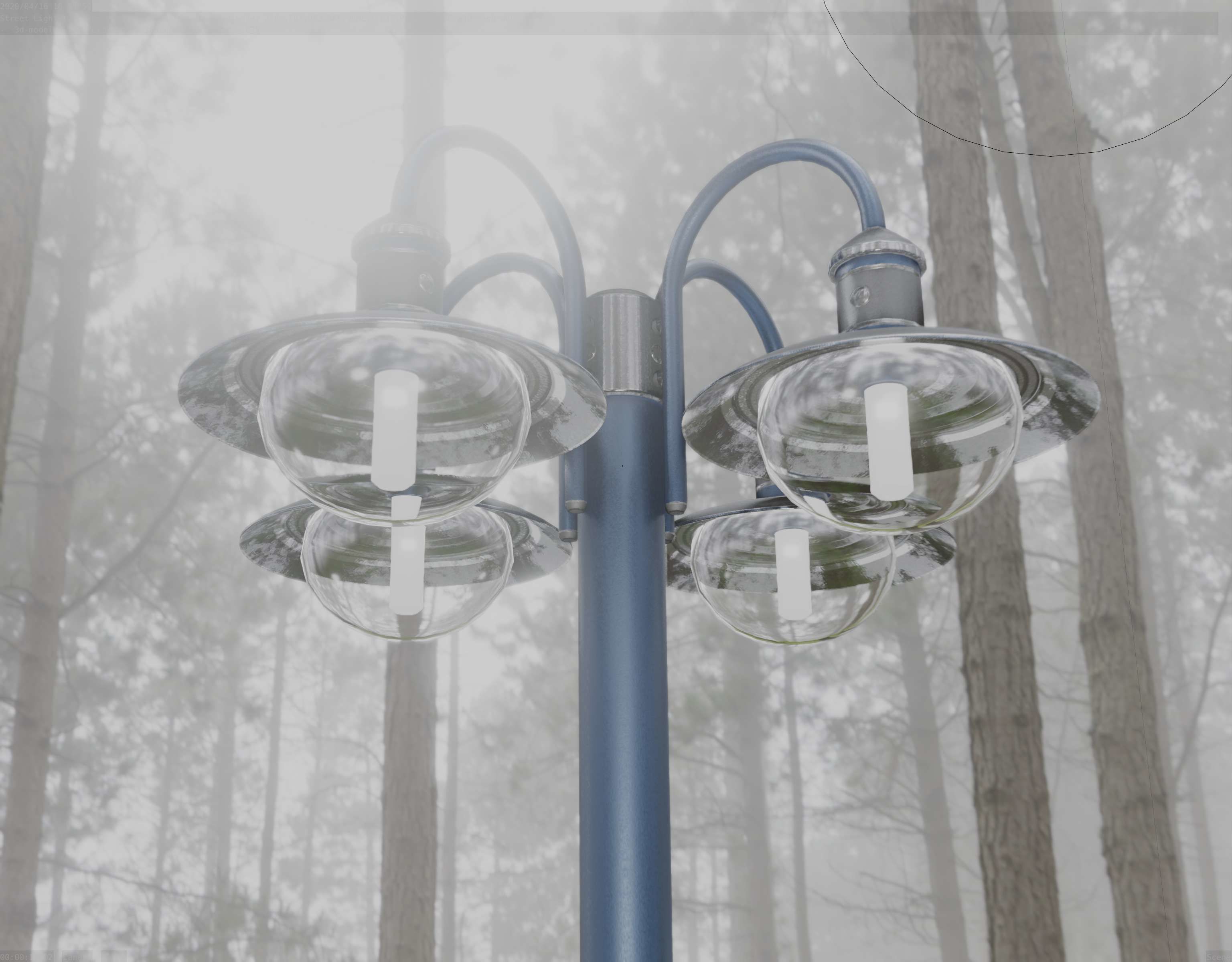 Street Light -7- Blue Version  3D Model Collection_42