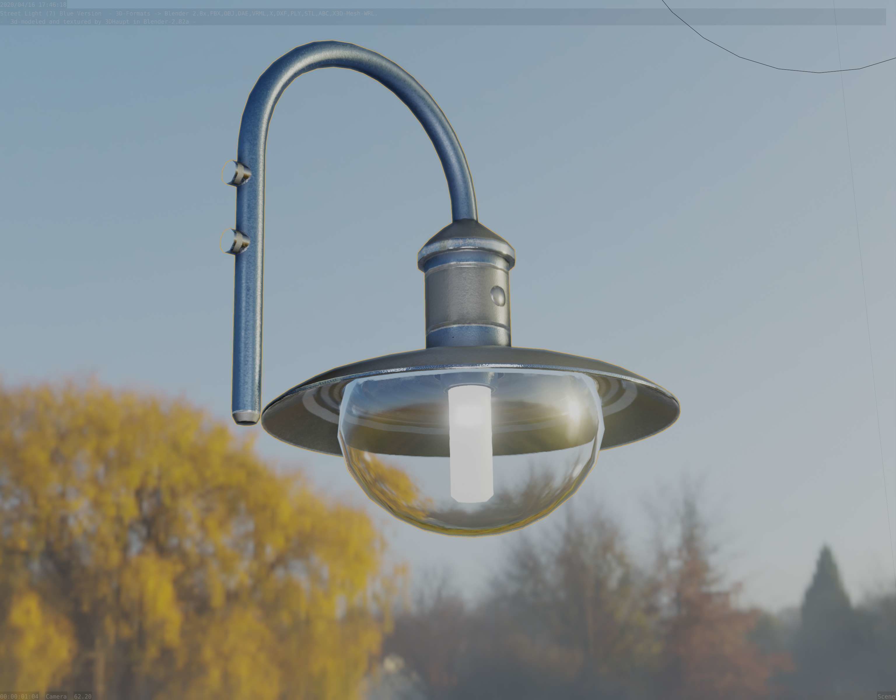 Street Light -7- Blue Version  3D Model Collection_66