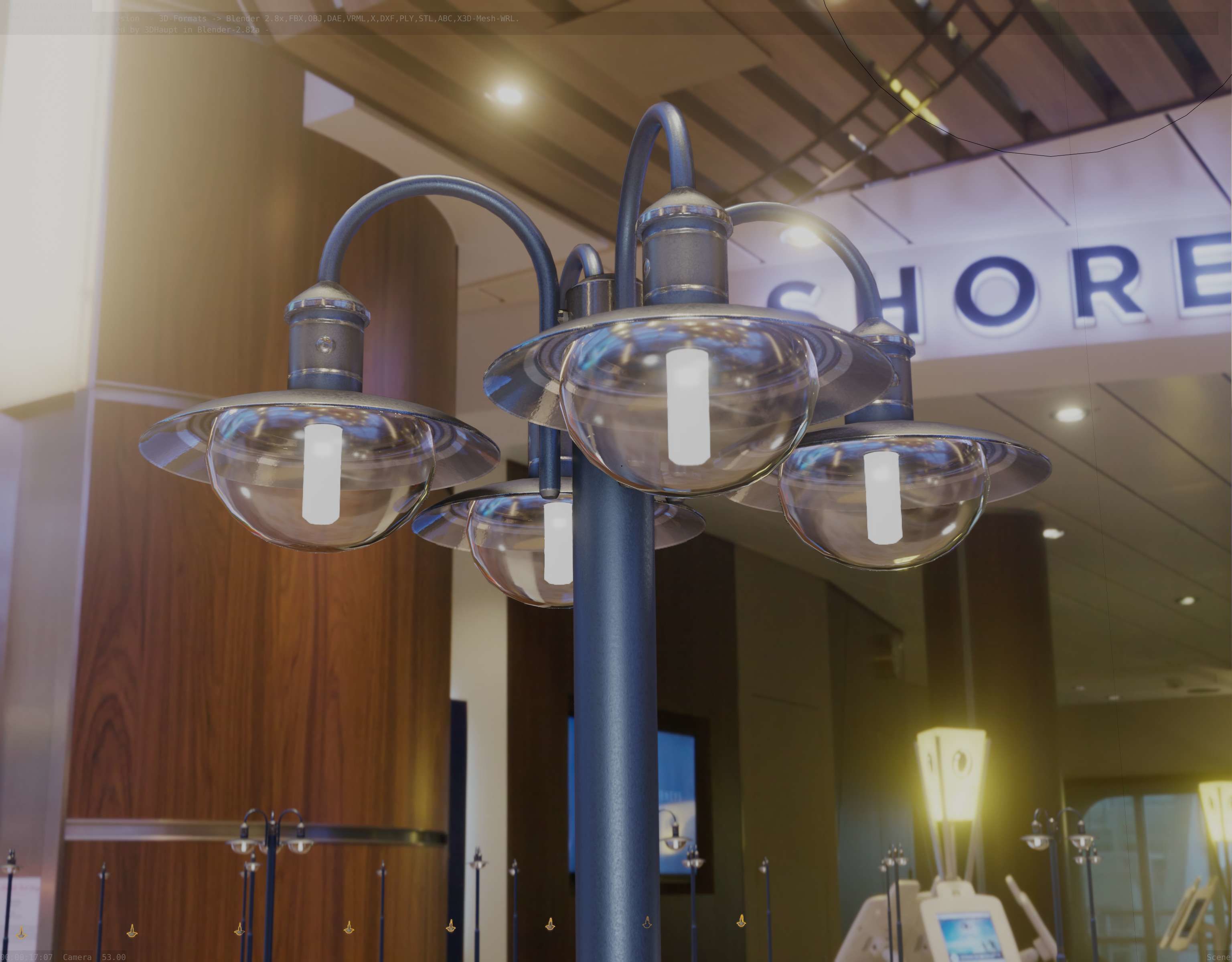 Street Light -7- Blue Version  3D Model Collection_51