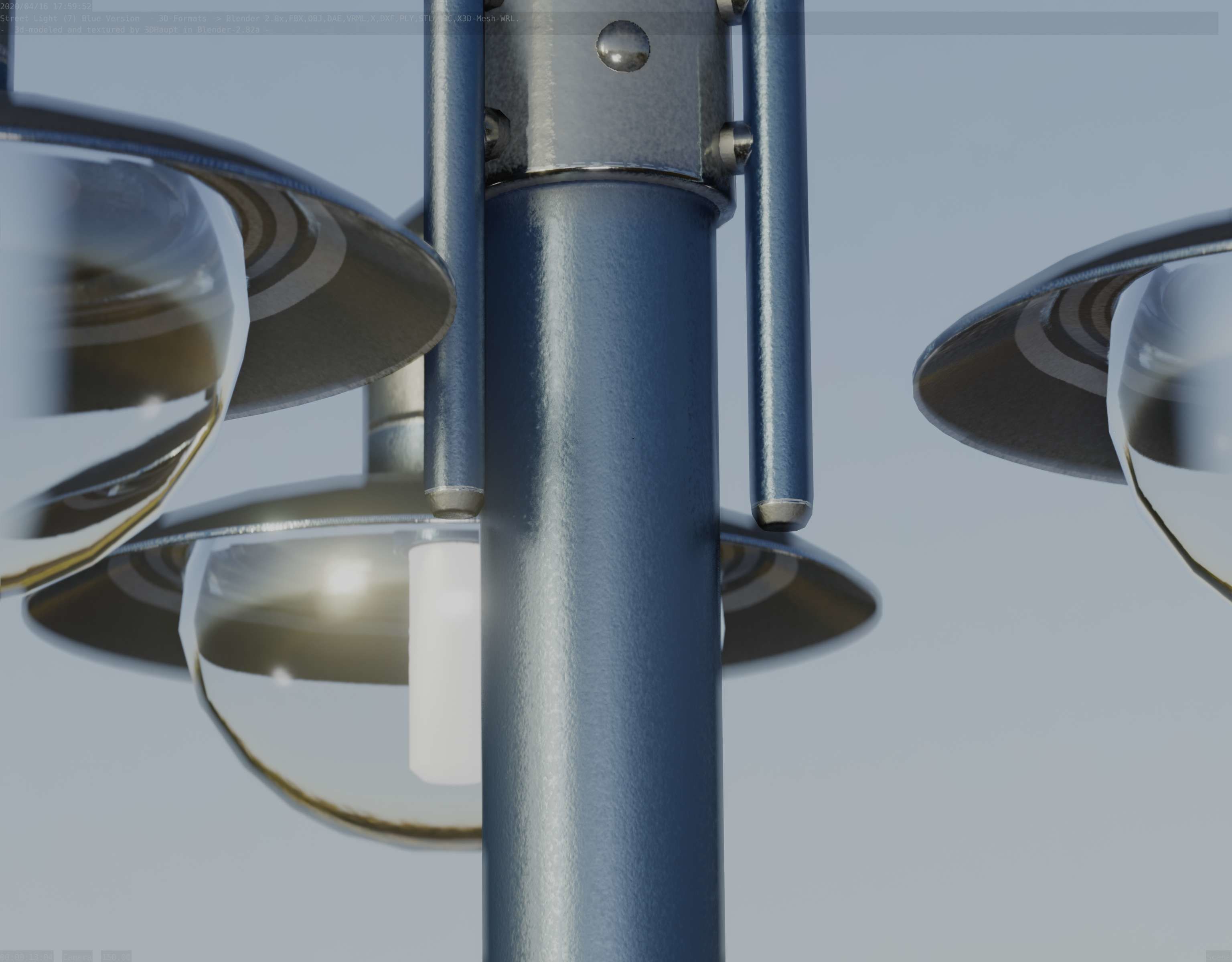 Street Light -7- Blue Version  3D Model Collection_38