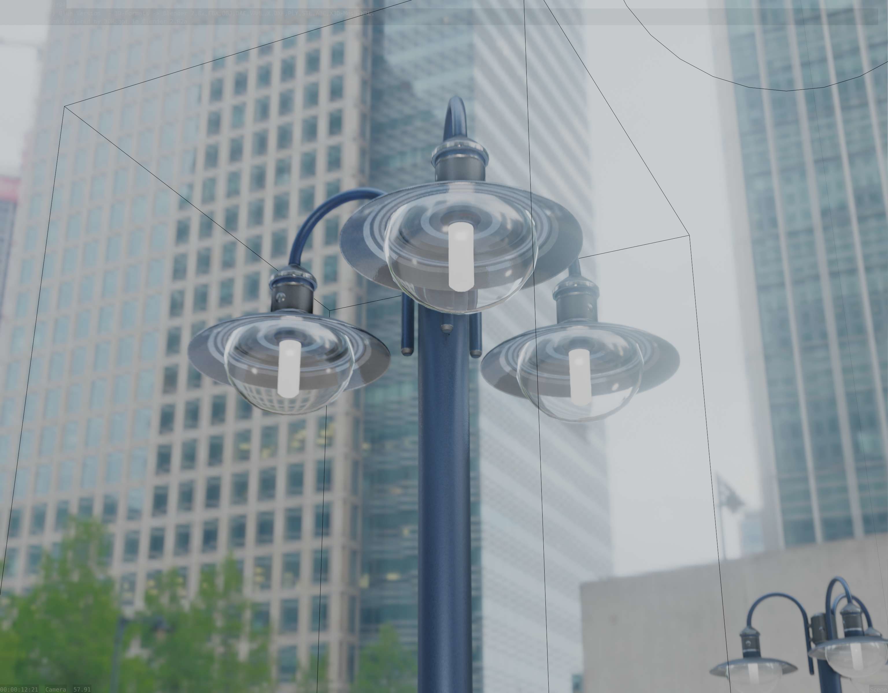 Street Light -7- Blue Version  3D Model Collection_26