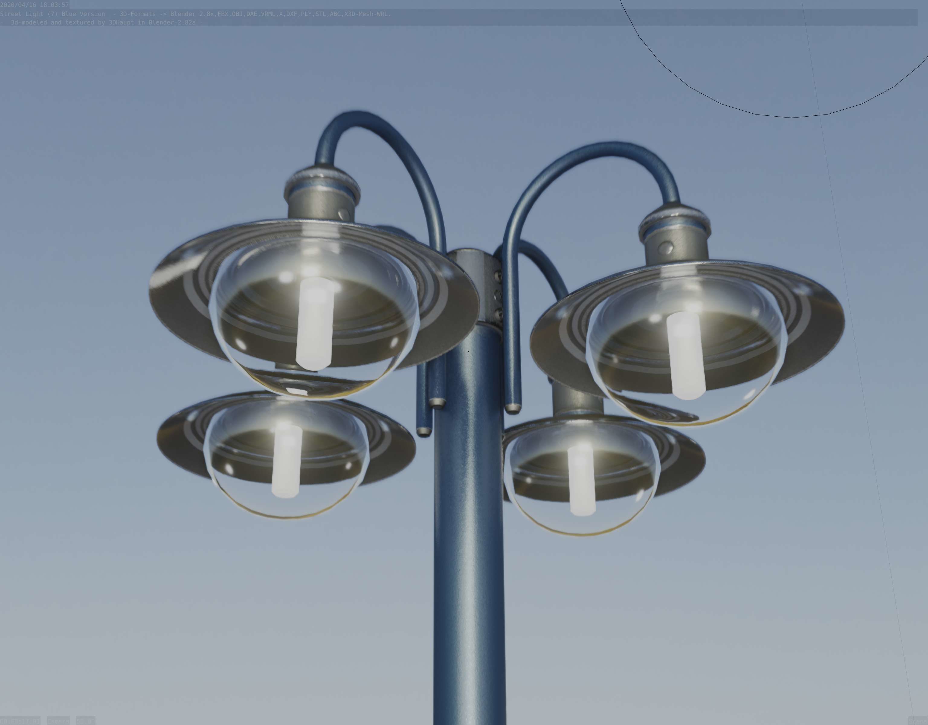Street Light -7- Blue Version  3D Model Collection_39