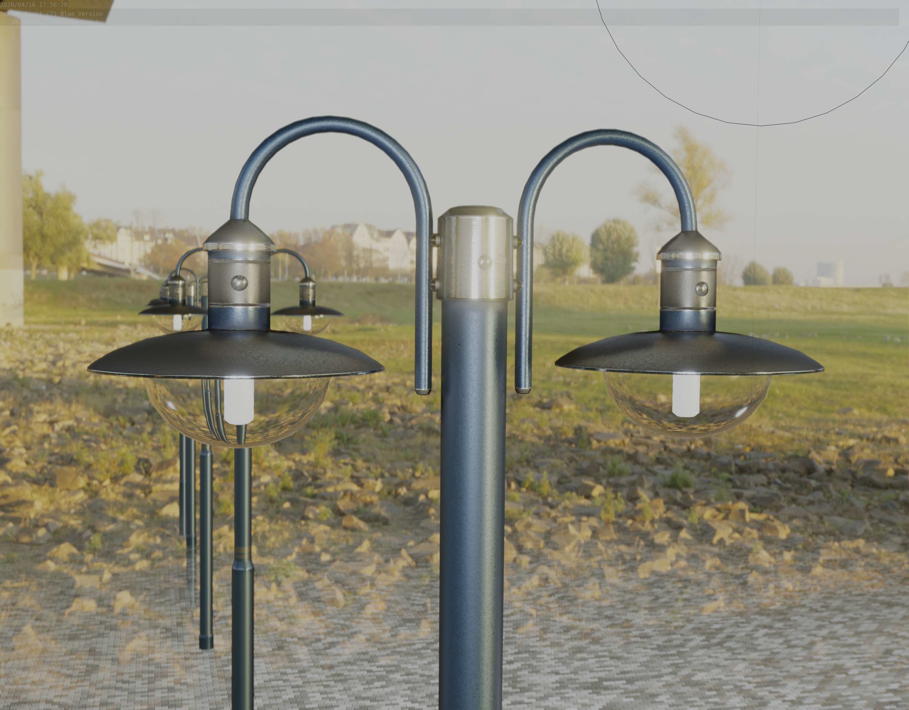 Street Light -7- Blue Version  3D Model Collection_19