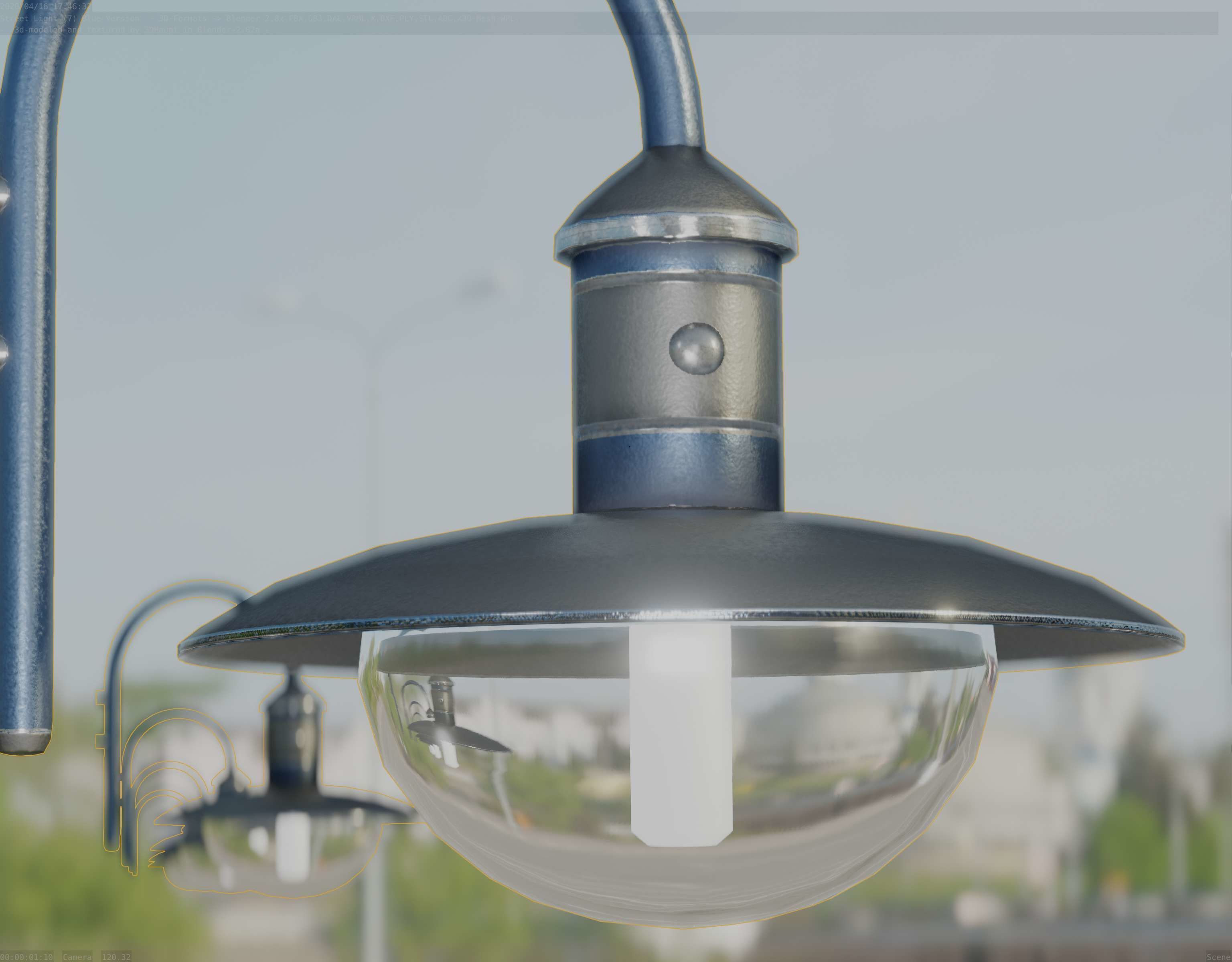 Street Light -7- Blue Version  3D Model Collection_73