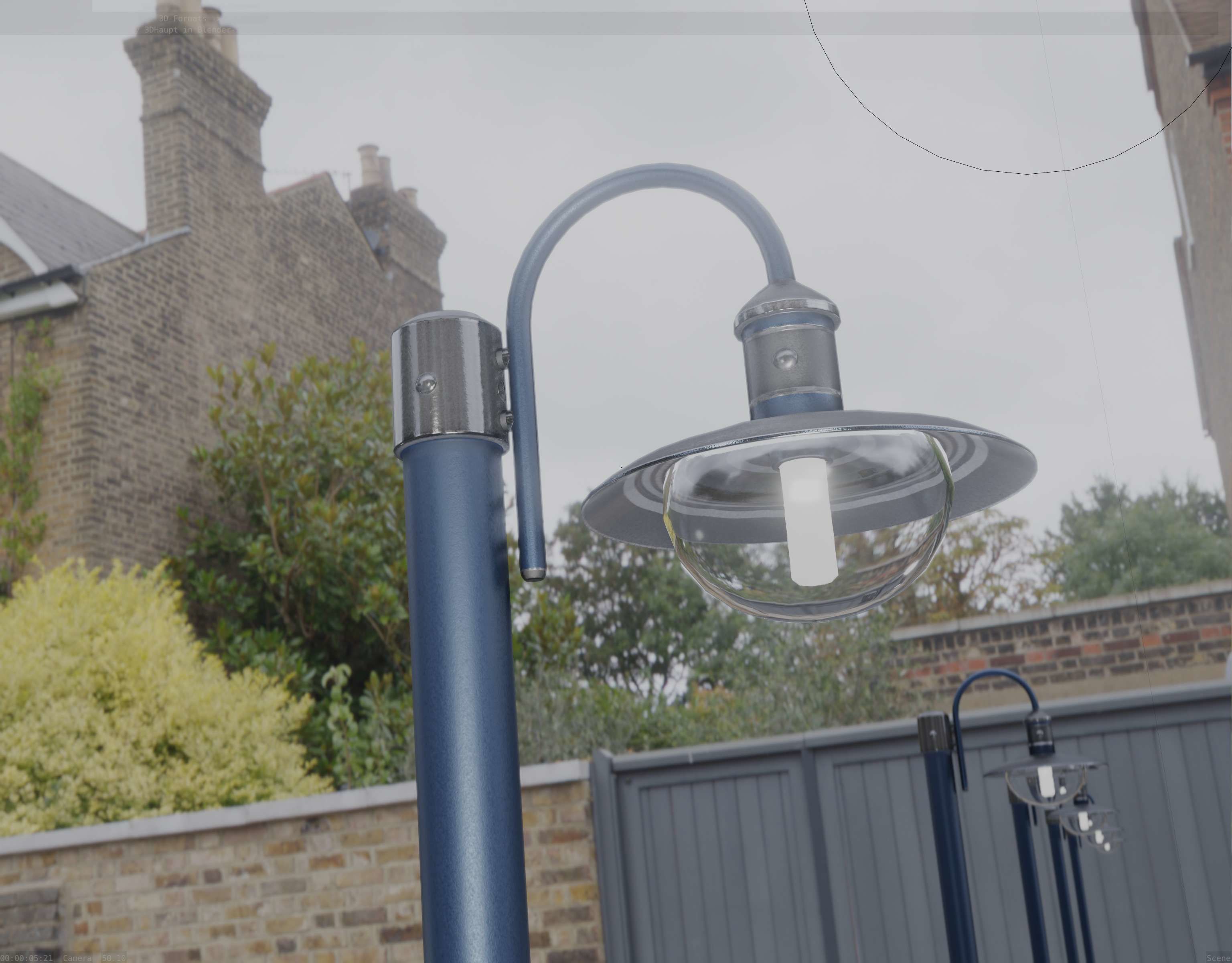 Street Light -7- Blue Version  3D Model Collection_6