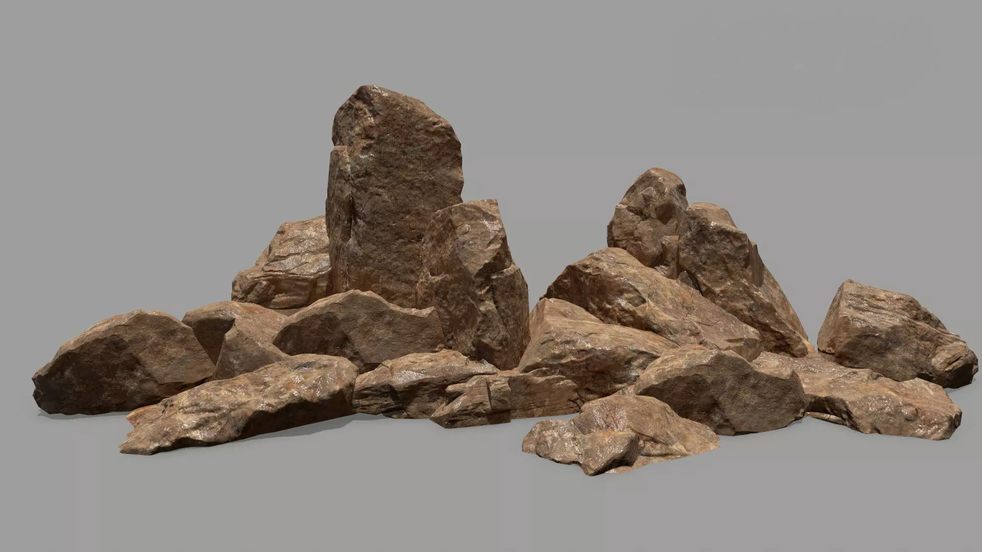 rocks rock Low-poly 3D model_0