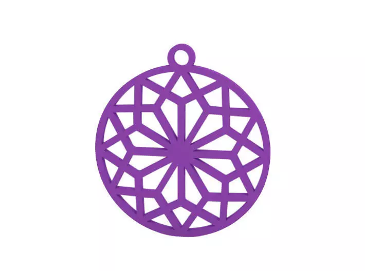 Earring pendant with geometric design 3D print model_0