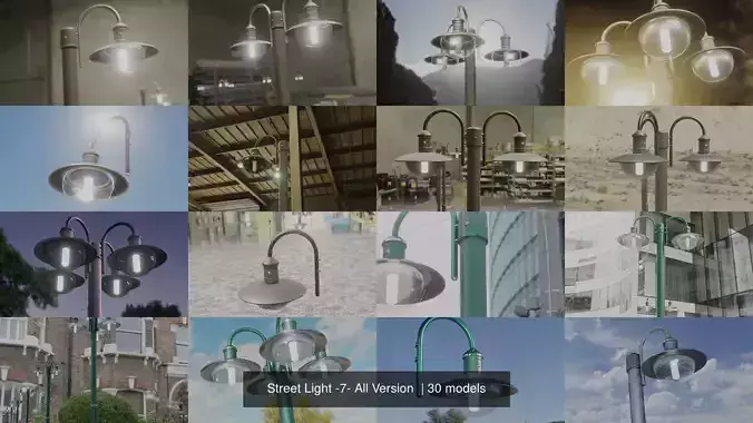 Street Light -7- All Versions 3D Model Collection