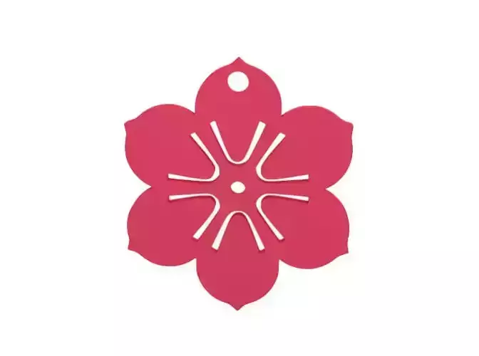 Earring sakura flower coaster