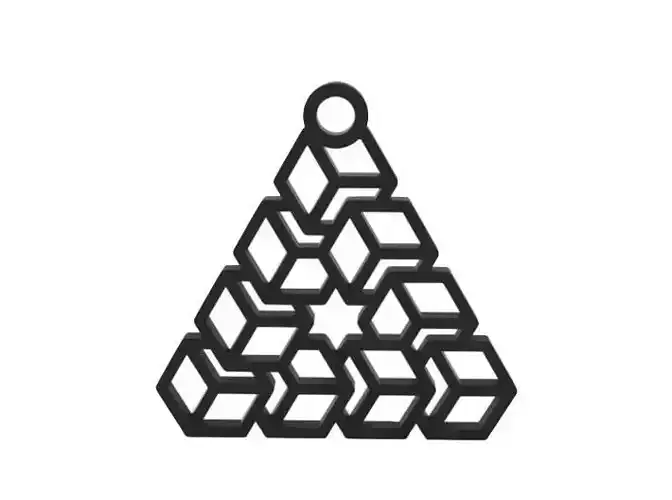 Earring triangle made of cubes