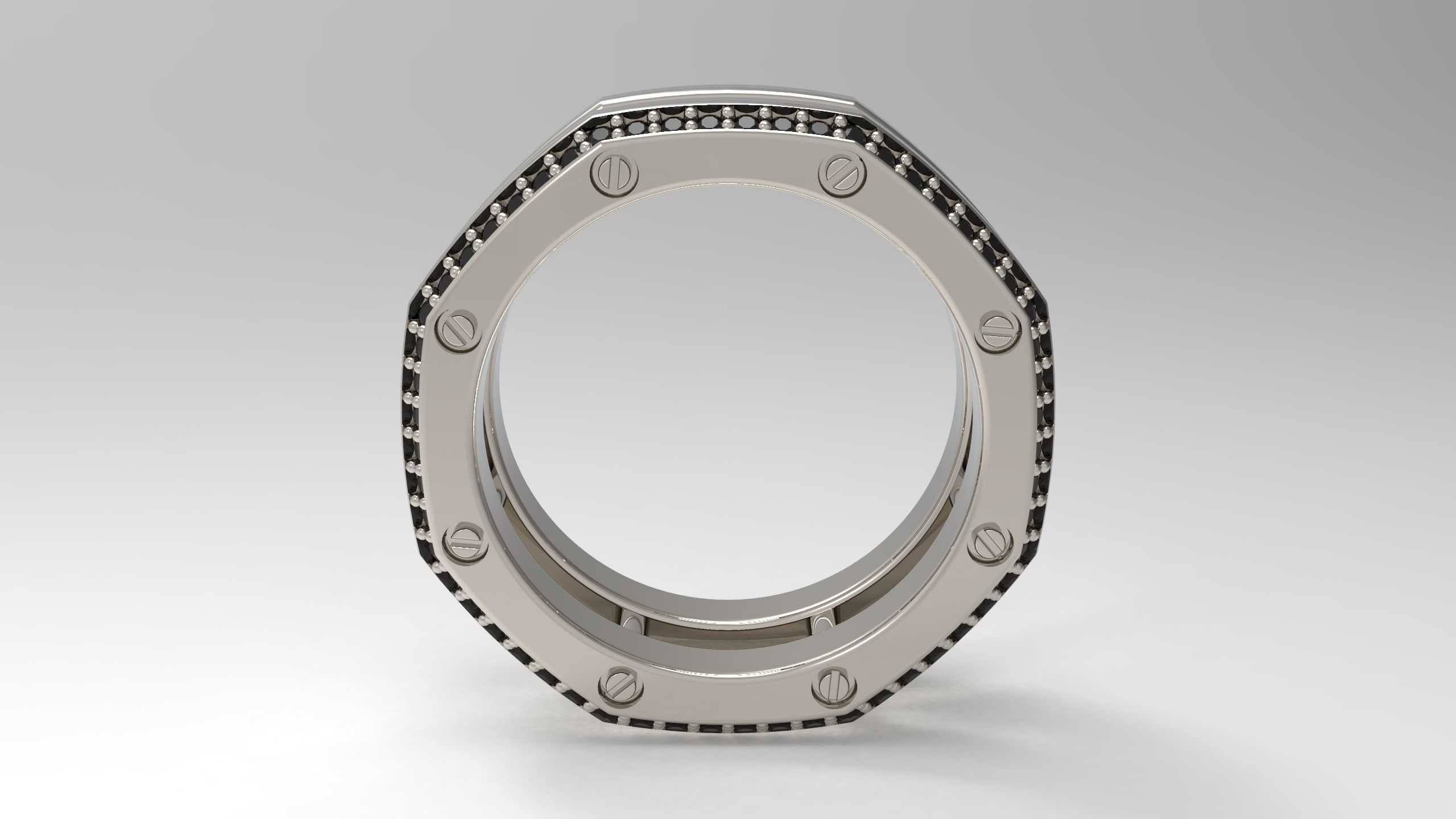 Rockford 2 Row With Diamond Rings in Eu 62 3D print model_2