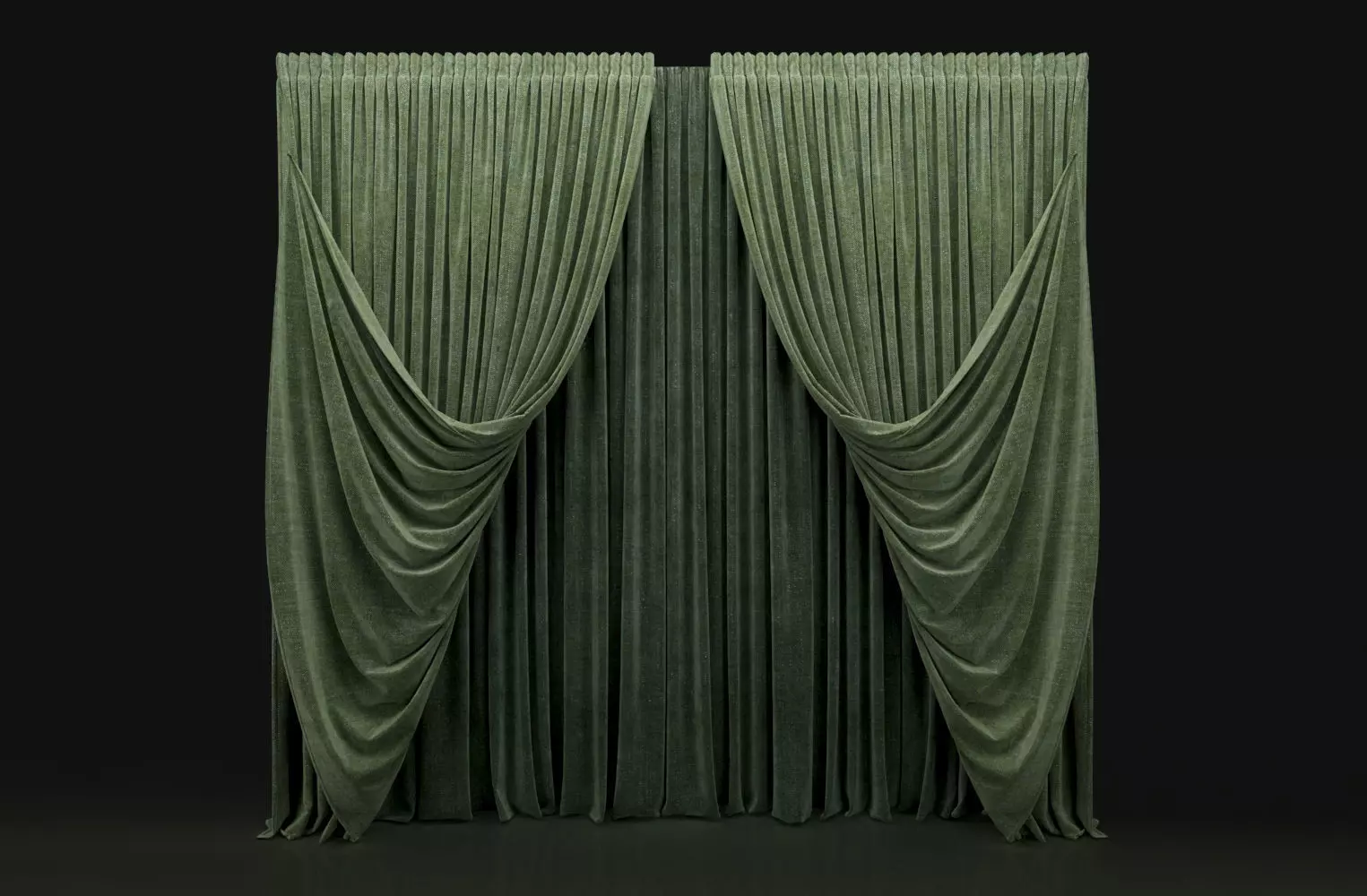 Curtain Green-10 3D model_0