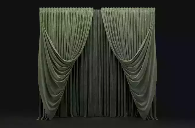 Curtain Green-10 3D model
