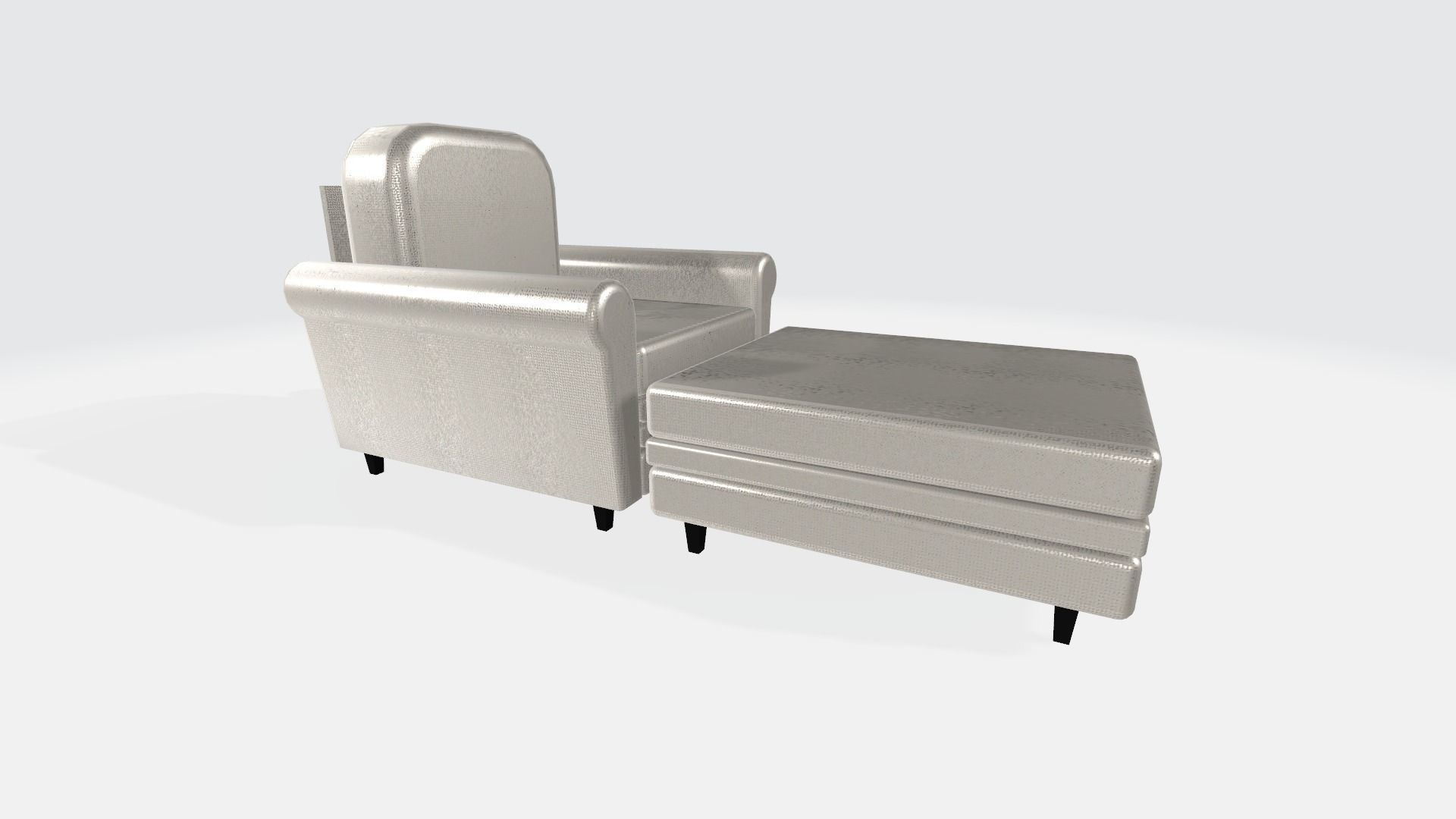 Sofa 1 person with foot support 3D model_2