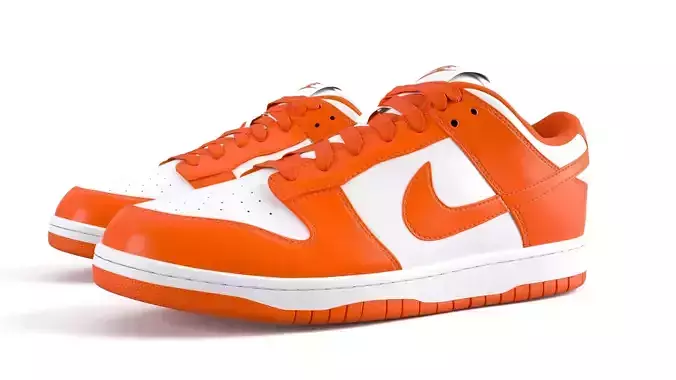 Nike Dunk Low orange blaze PBR Low-poly 3D model