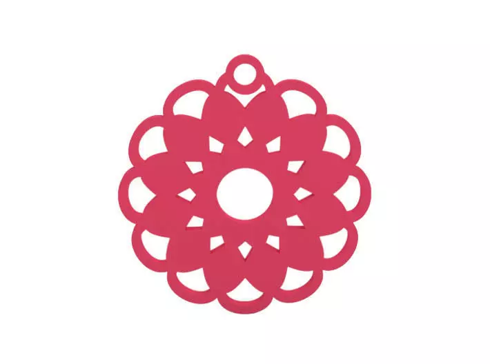 Earring flower pendant 3D print model_0