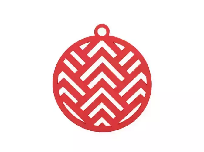 Earring christmas ornament with geometric pattern