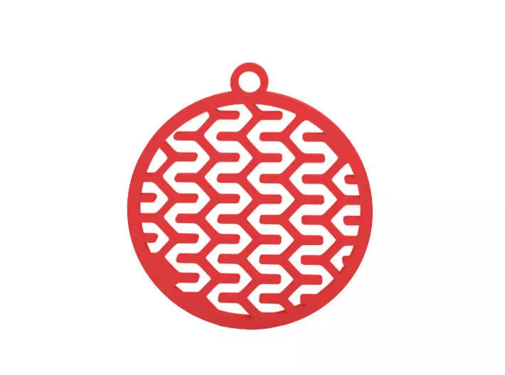 Earring christmas ornament with geometric pattern 3D print model_0