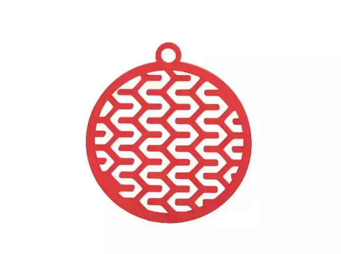 Earring christmas ornament with geometric pattern