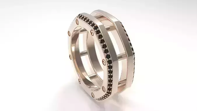 Rockford 2 Row With Diamond Rings in Us 9