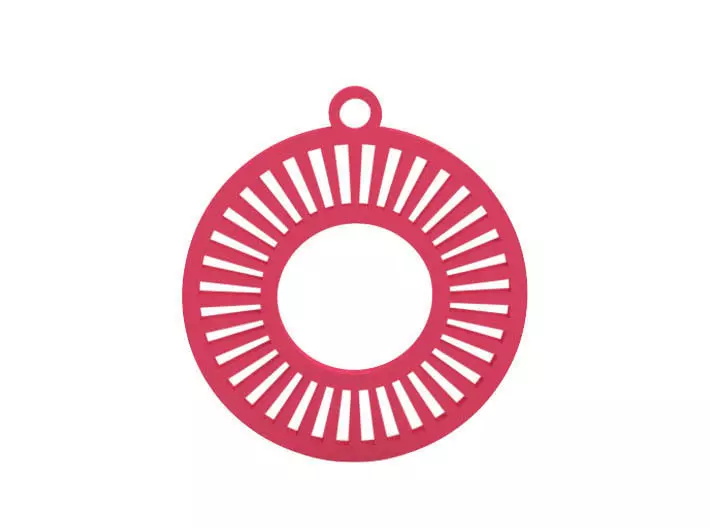 Earring circular pendant with circle in middle 3D print model_0