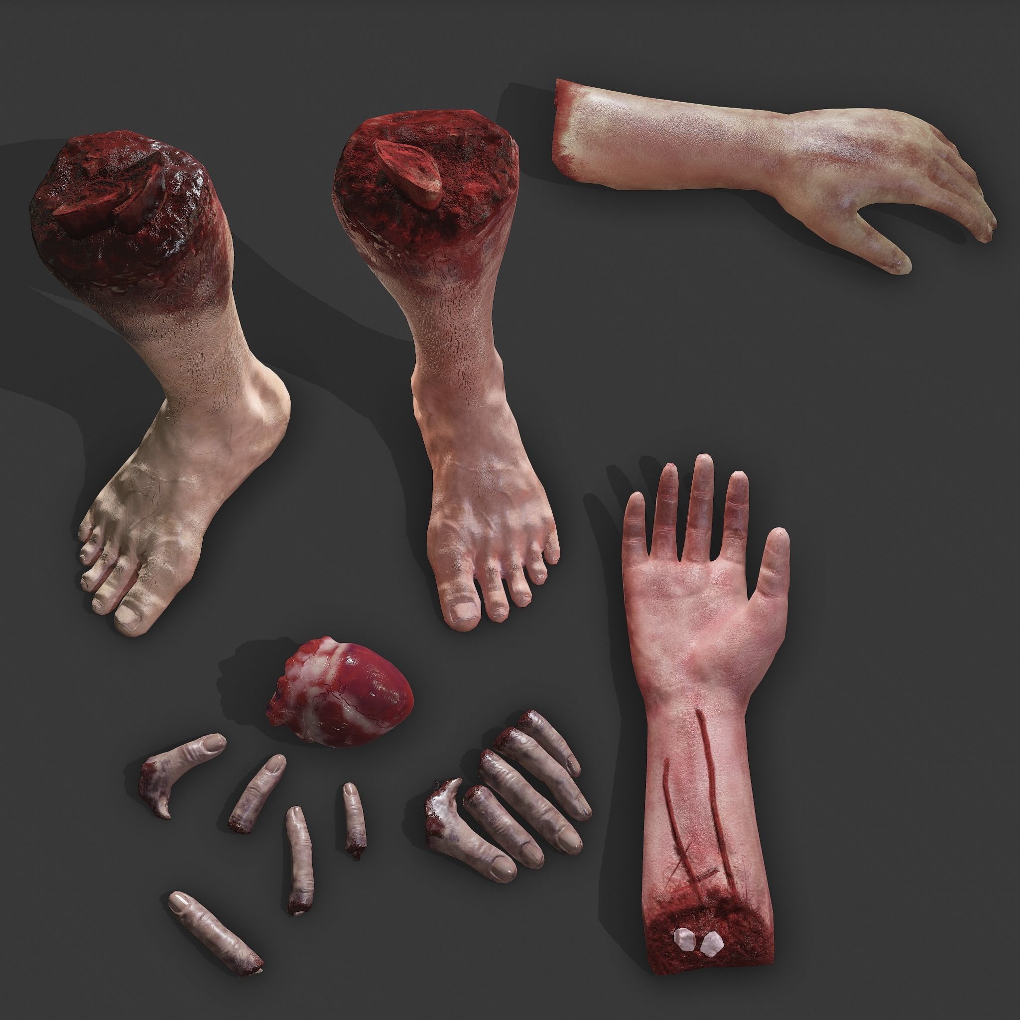 Severed Body Parts Pack 3D Model Collection_6