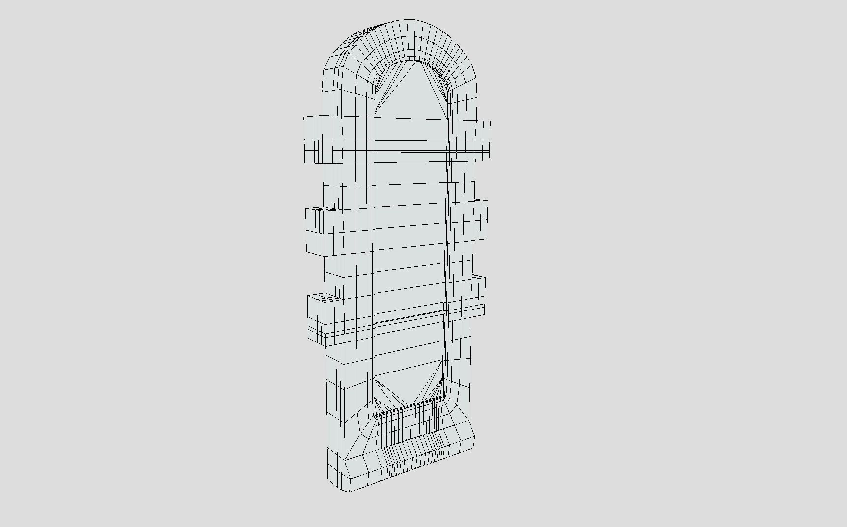 Generic Castle Window Low-poly 3D model_16