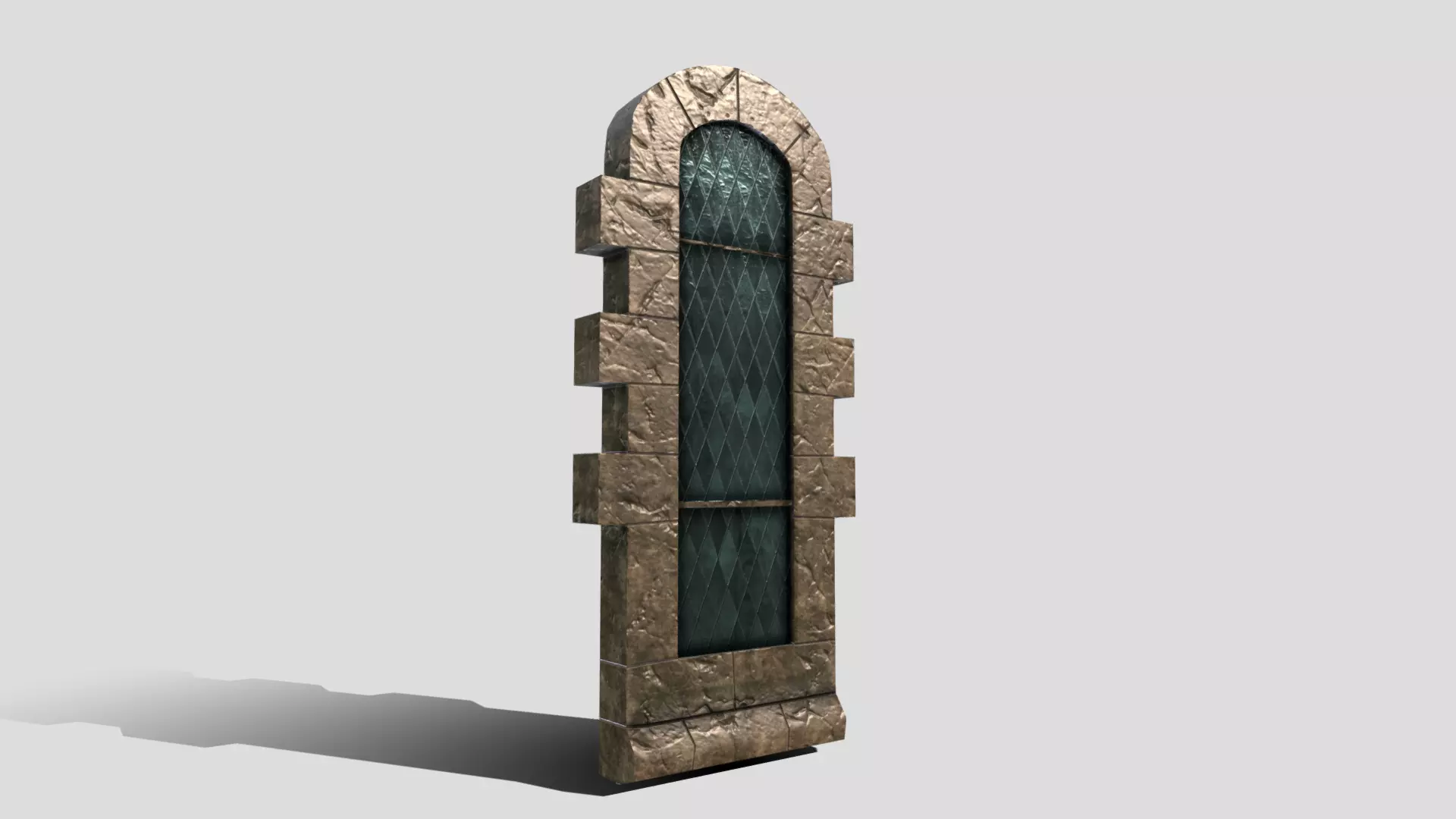 Generic Castle Window Low-poly 3D model_0