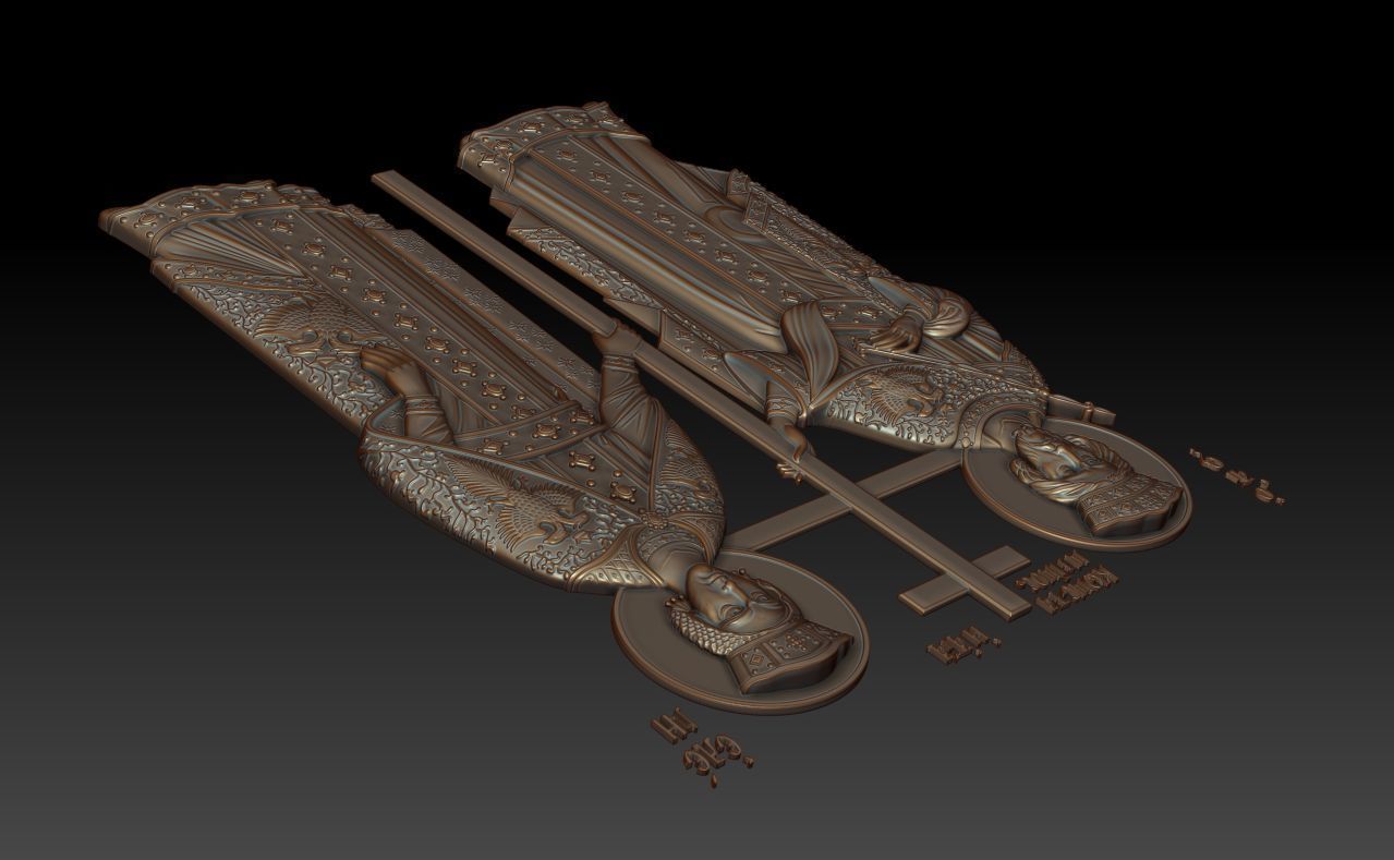 Orthodox icon of Saints Constantine and Helen 3D model_5
