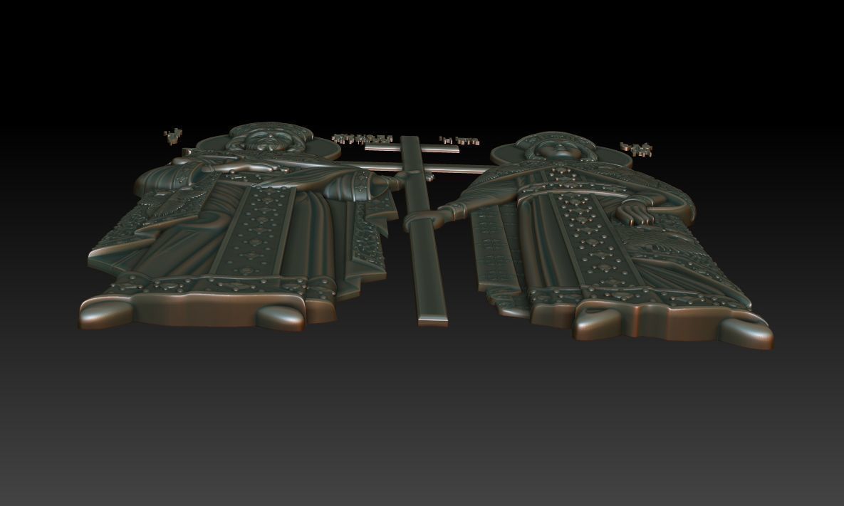 Orthodox icon of Saints Constantine and Helen 3D model_10