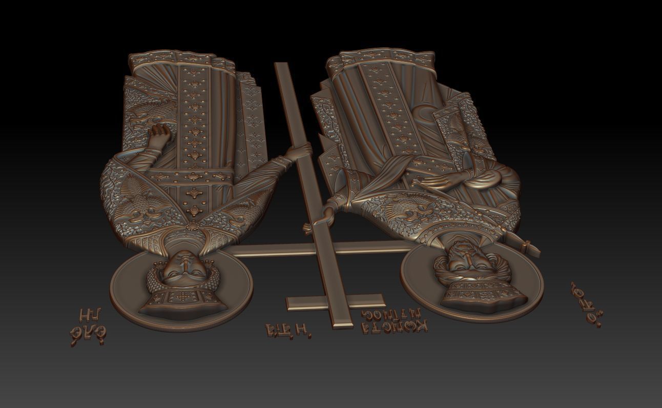 Orthodox icon of Saints Constantine and Helen 3D model_6